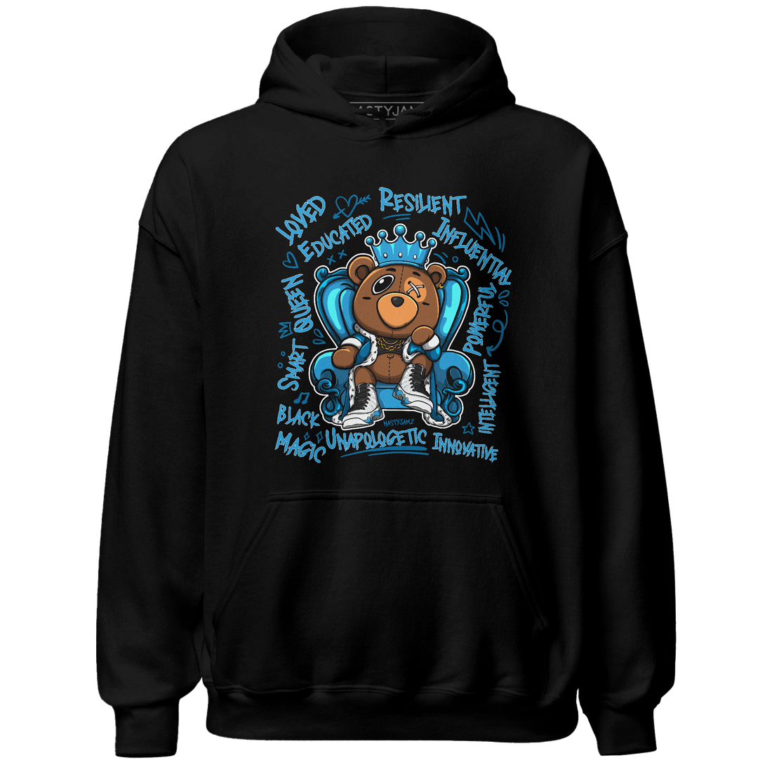 Powder Blue 9s Hoodie Match BER Self Definition - NastyJamz
