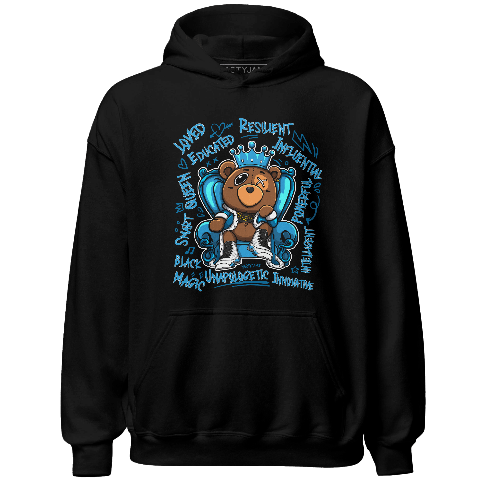 Powder Blue 9s Hoodie Match BER Self Definition - NastyJamz
