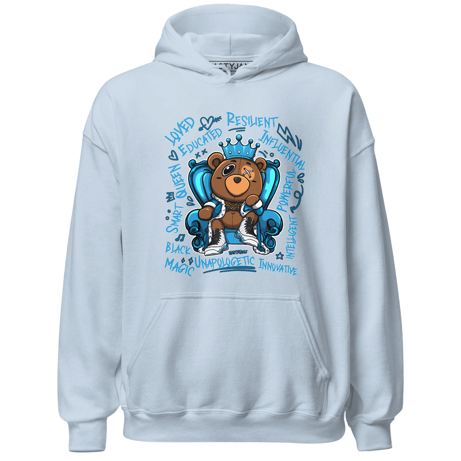 Powder Blue 9s Hoodie Match BER Self Definition - NastyJamz