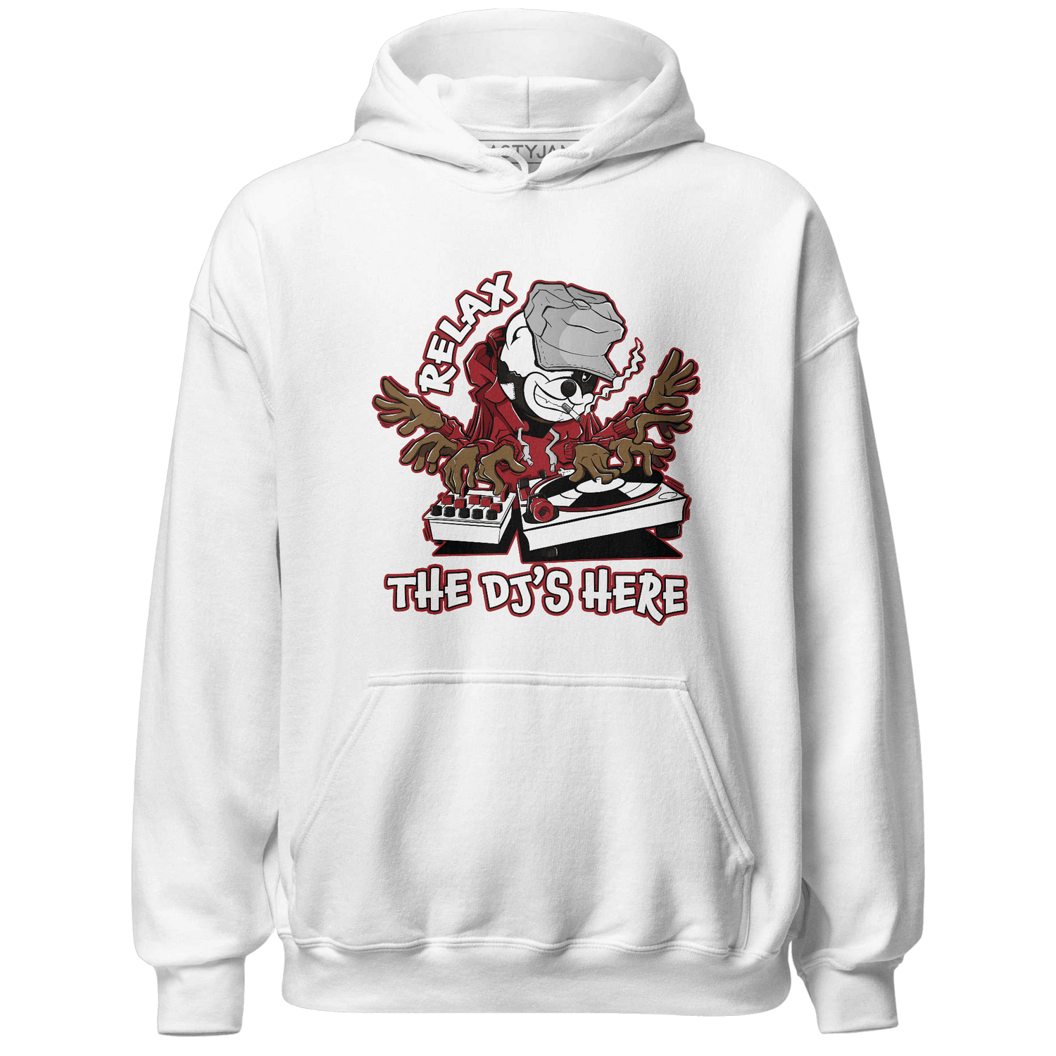 Retro Red Taxi 12s Hoodie Match BER The DJ Here - NastyJamz