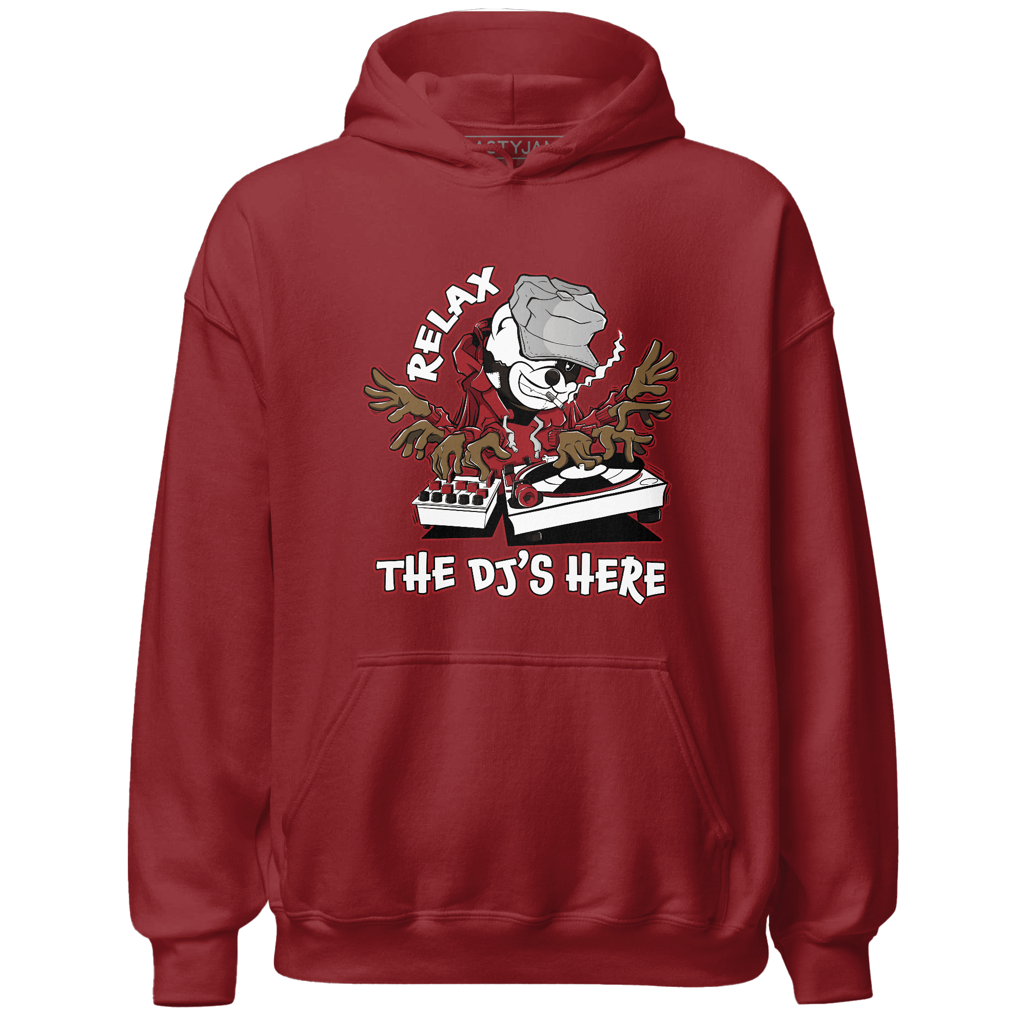 Retro Red Taxi 12s Hoodie Match BER The DJ Here - NastyJamz