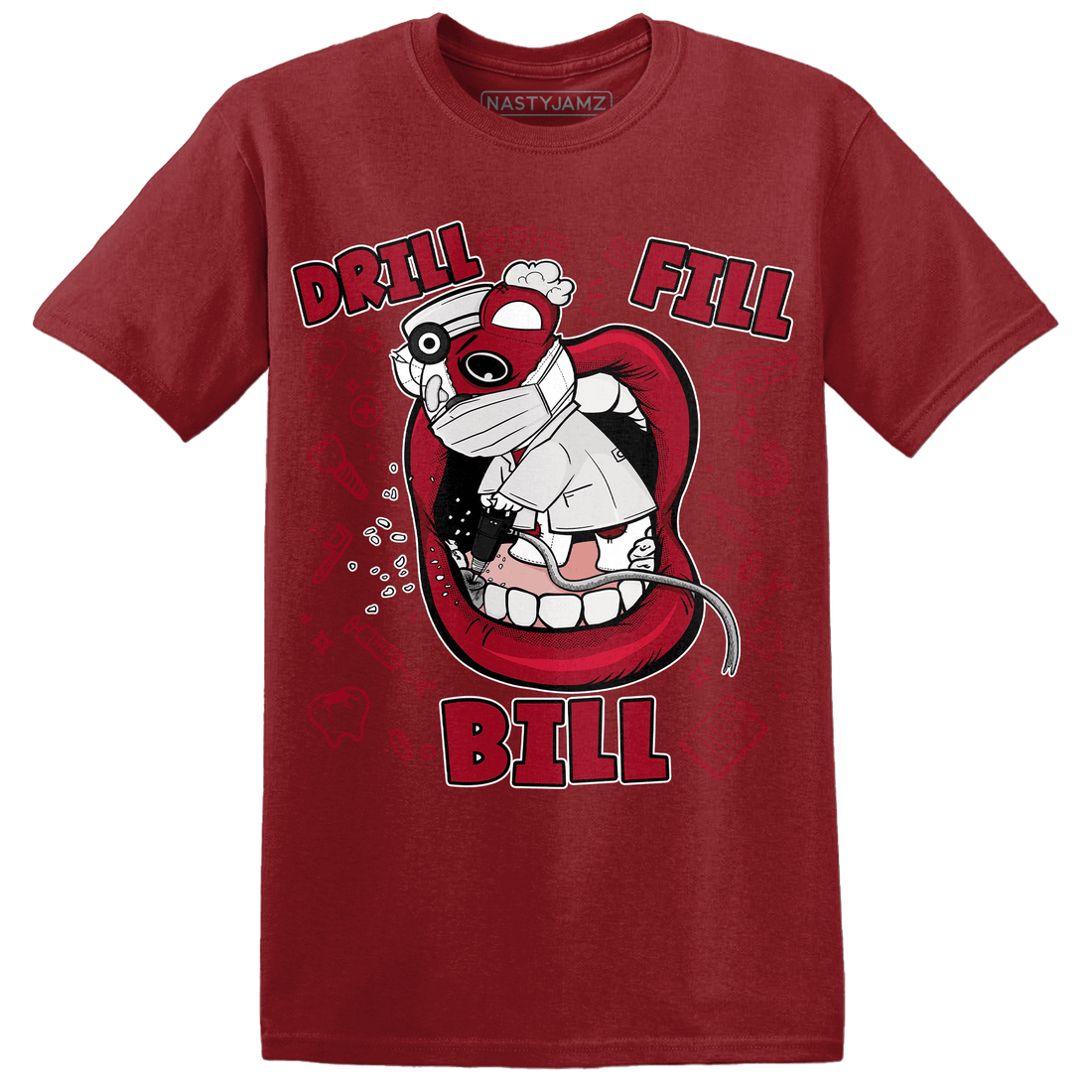 Retro Red Taxi 12s T Shirt Match BER The Dentist - NastyJamz