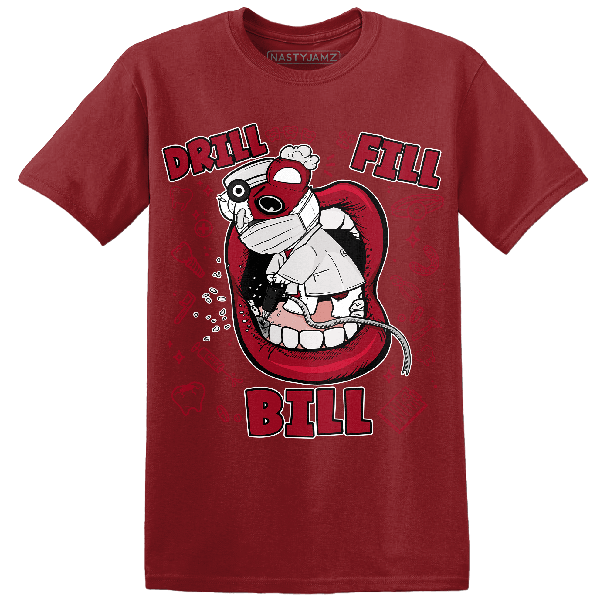Retro Red Taxi 12s T Shirt Match BER The Dentist - NastyJamz