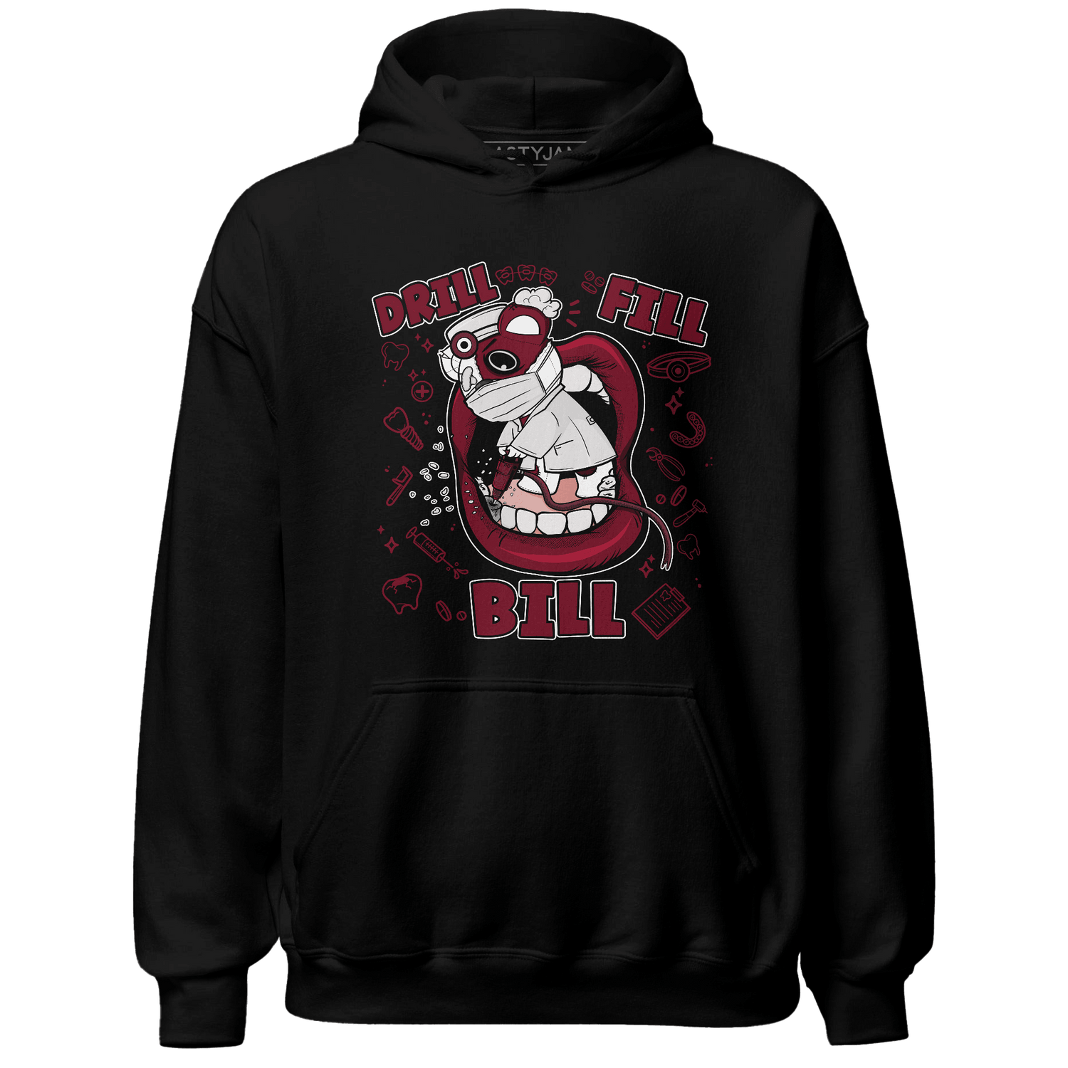 High White Team Red 1s Hoodie Match BER The Dentist - NastyJamz