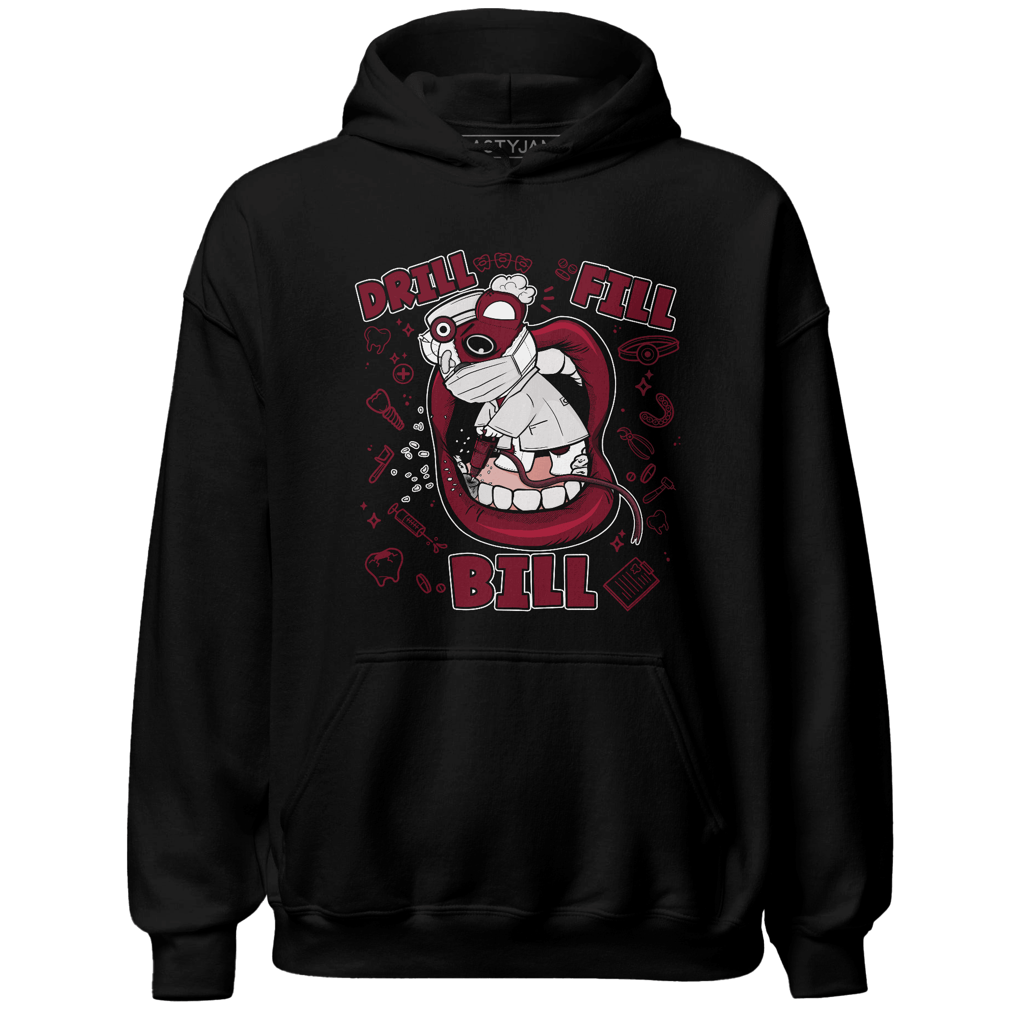 High White Team Red 1s Hoodie Match BER The Dentist - NastyJamz