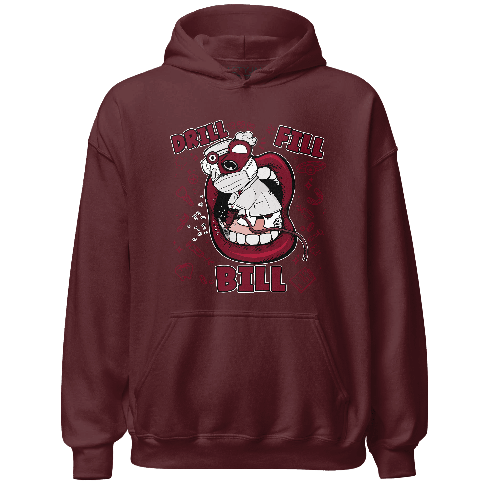High White Team Red 1s Hoodie Match BER The Dentist - NastyJamz