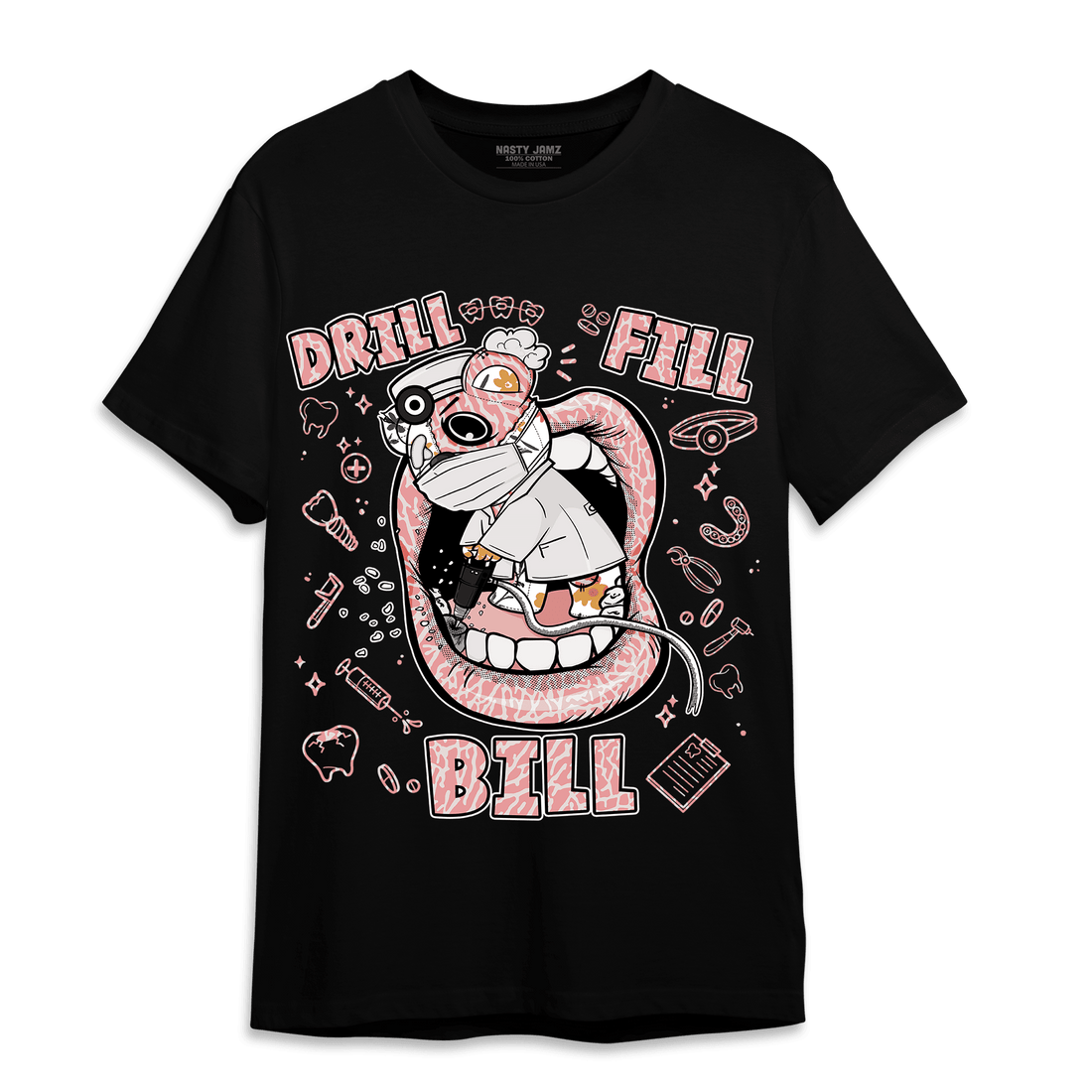 Red Stardust 3s T Shirt Match BER The Dentist - NastyJamz