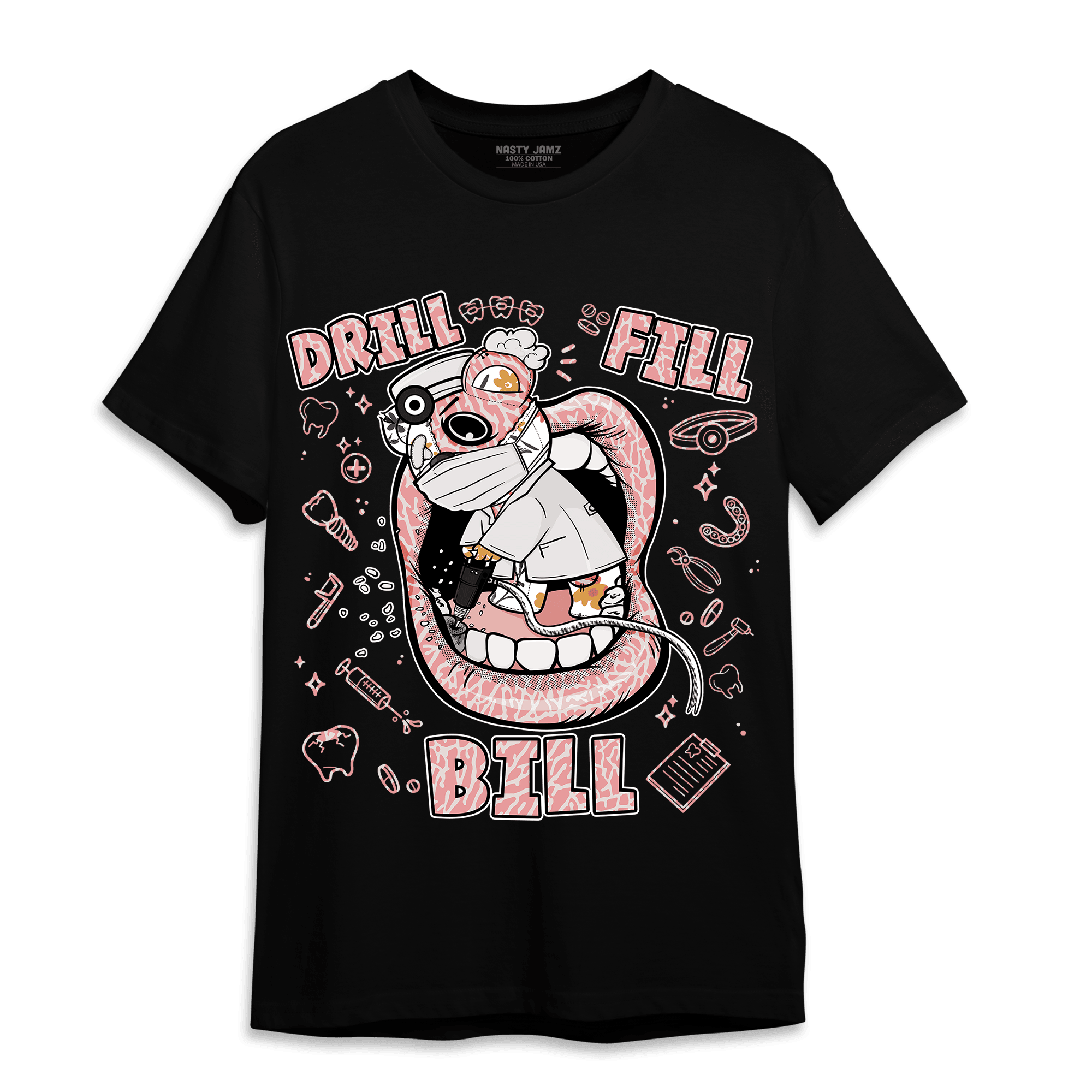 Red Stardust 3s T Shirt Match BER The Dentist - NastyJamz