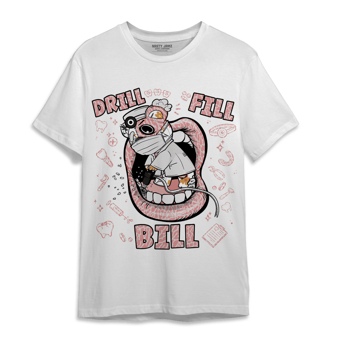Red Stardust 3s T Shirt Match BER The Dentist - NastyJamz