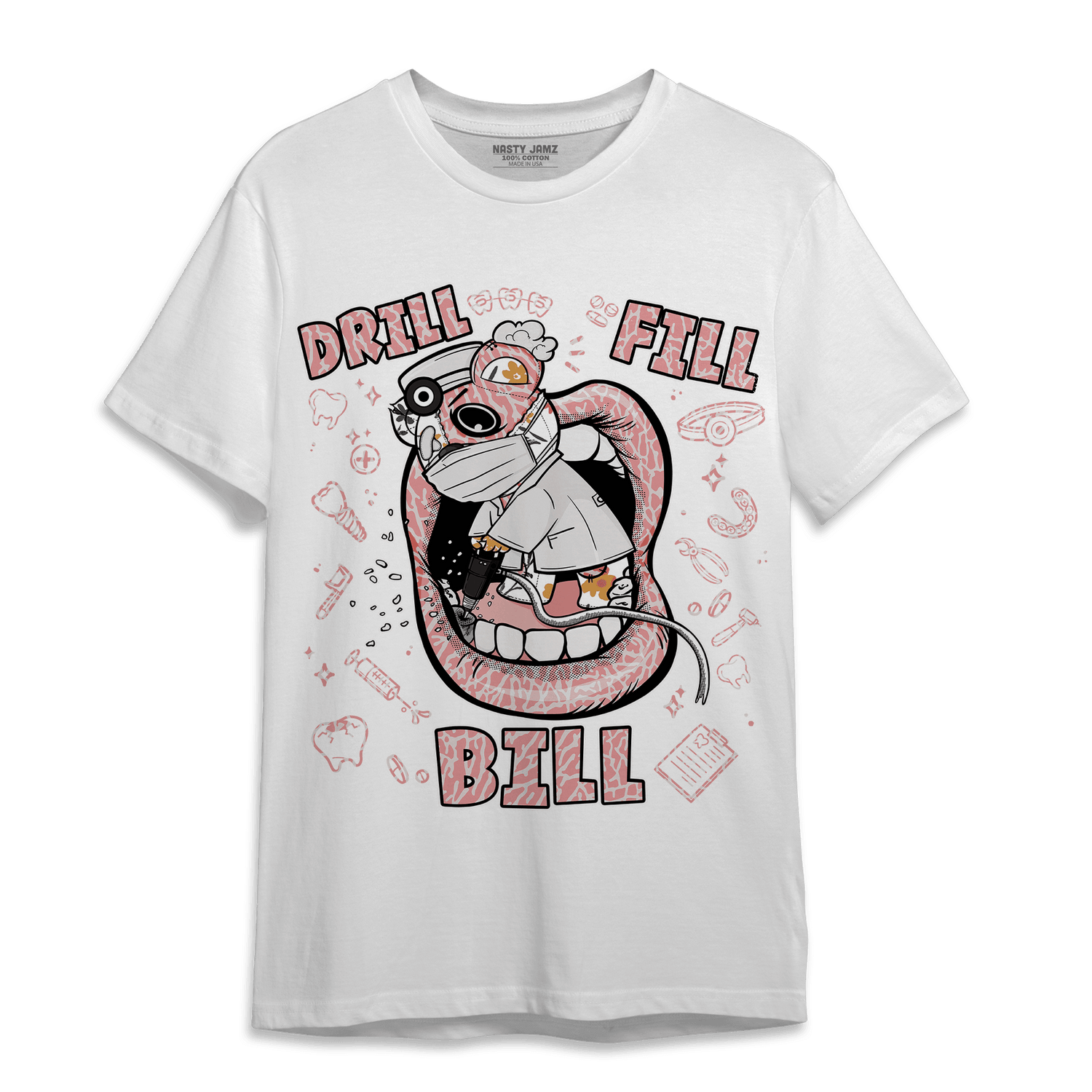 Red Stardust 3s T Shirt Match BER The Dentist - NastyJamz