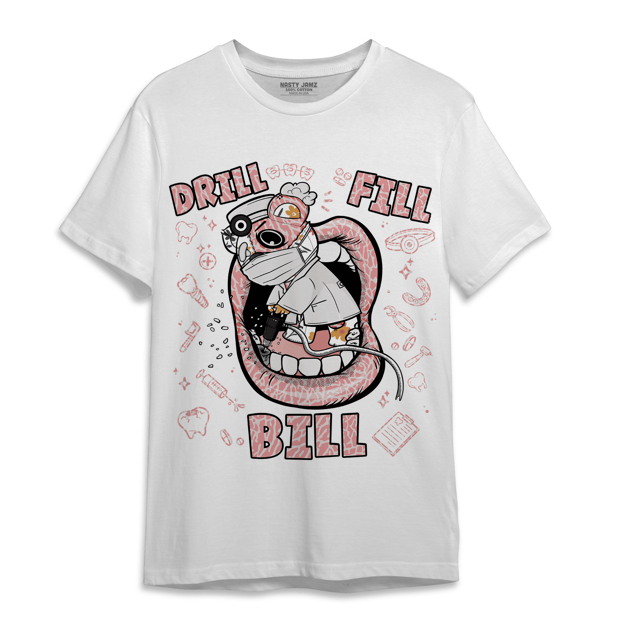 Red Stardust 3s T Shirt Match BER The Dentist - NastyJamz