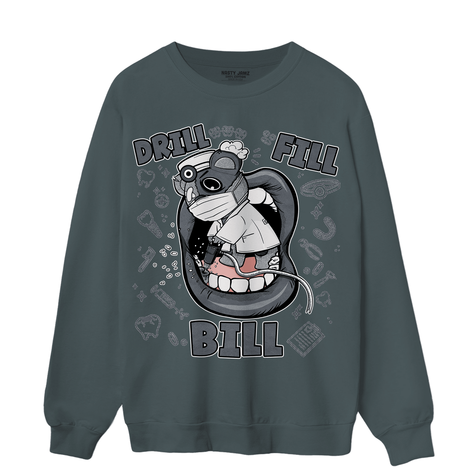 Air Max 90 Iron Grey Sweatshirt Match BER The Dentist - NastyJamz