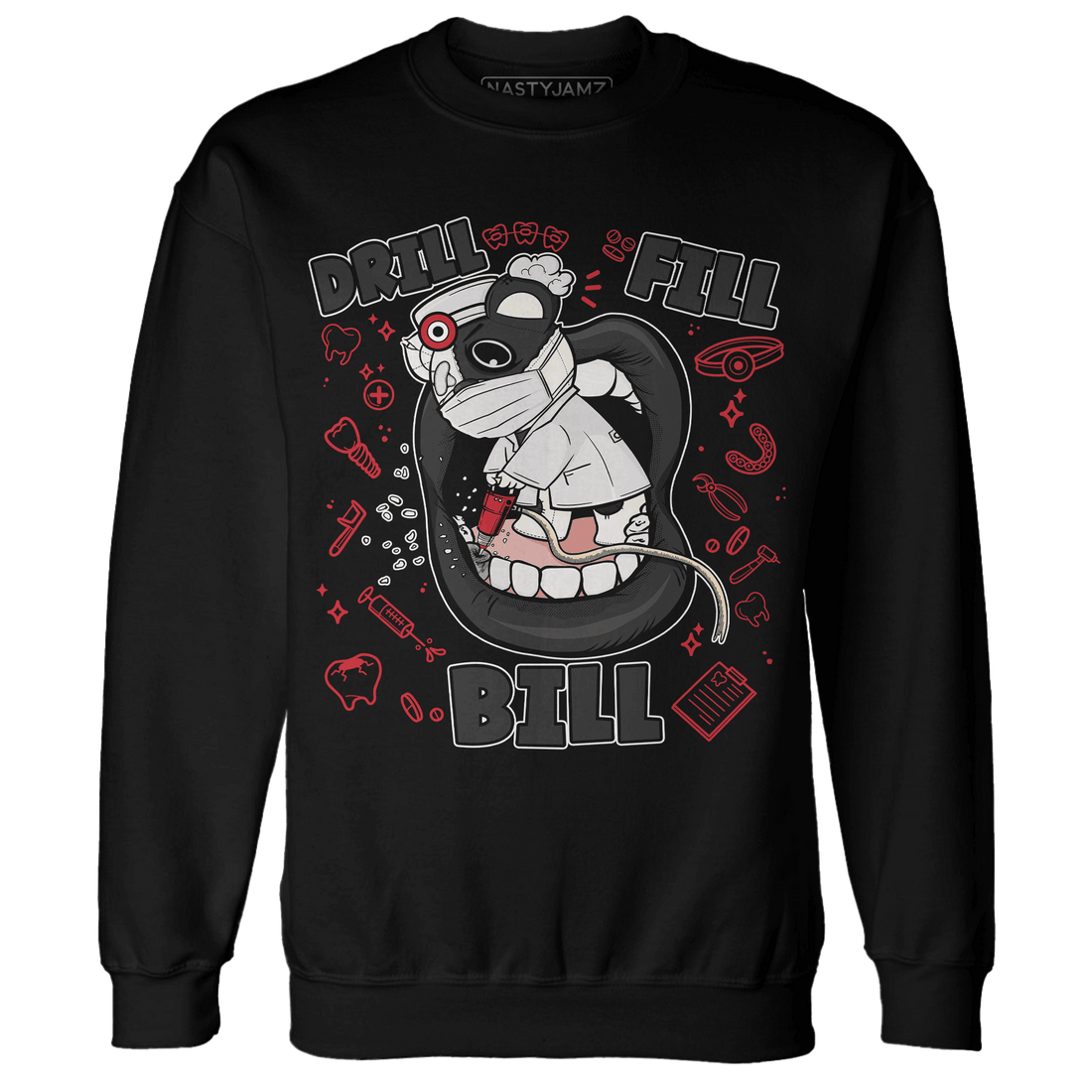 Jumman Jack University Red Sweatshirt Match BER The Dentist - NastyJamz