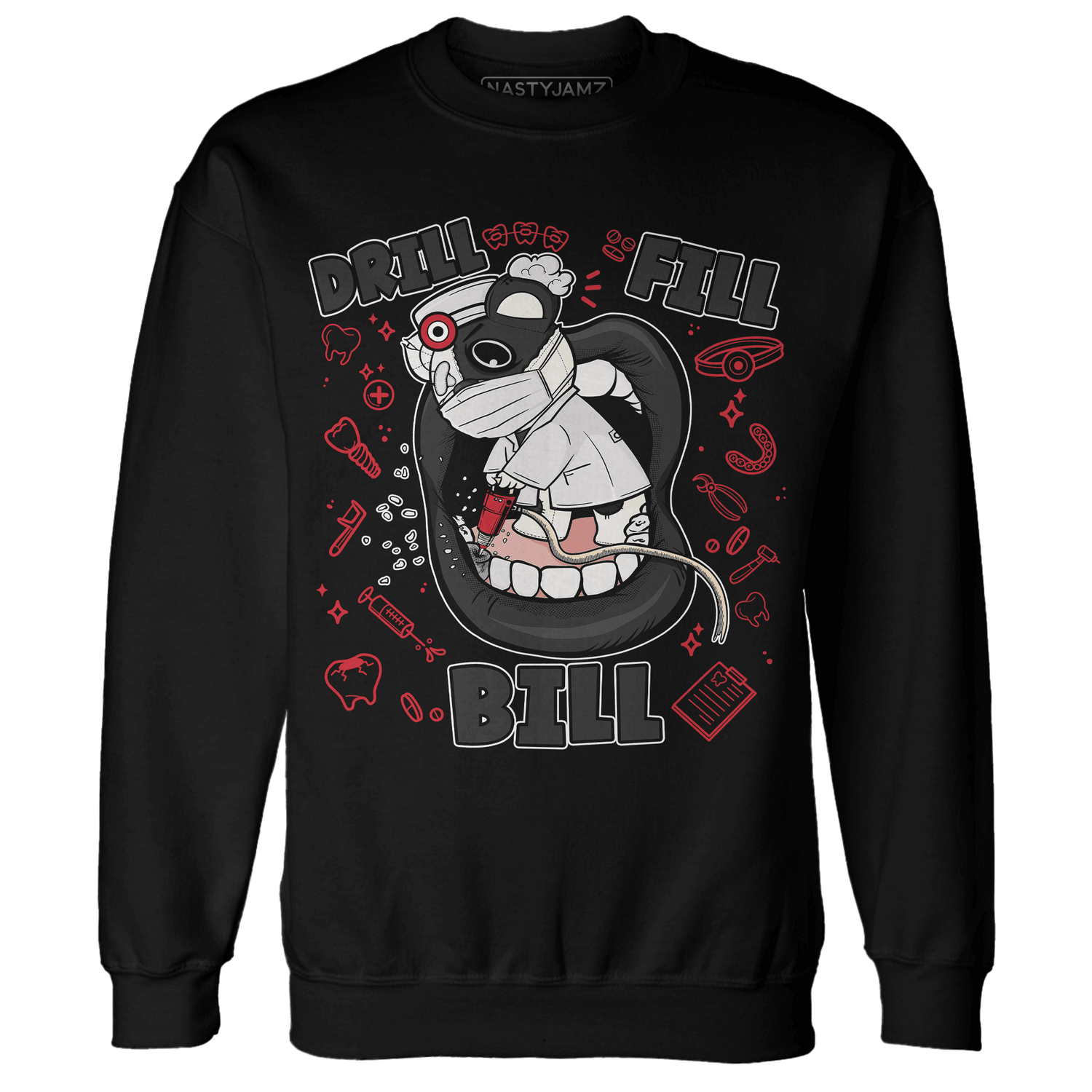 Jumman Jack University Red Sweatshirt Match BER The Dentist - NastyJamz
