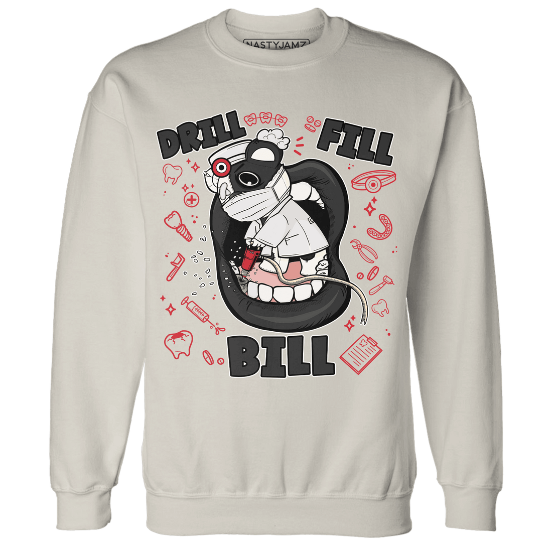 Jumman Jack University Red Sweatshirt Match BER The Dentist - NastyJamz