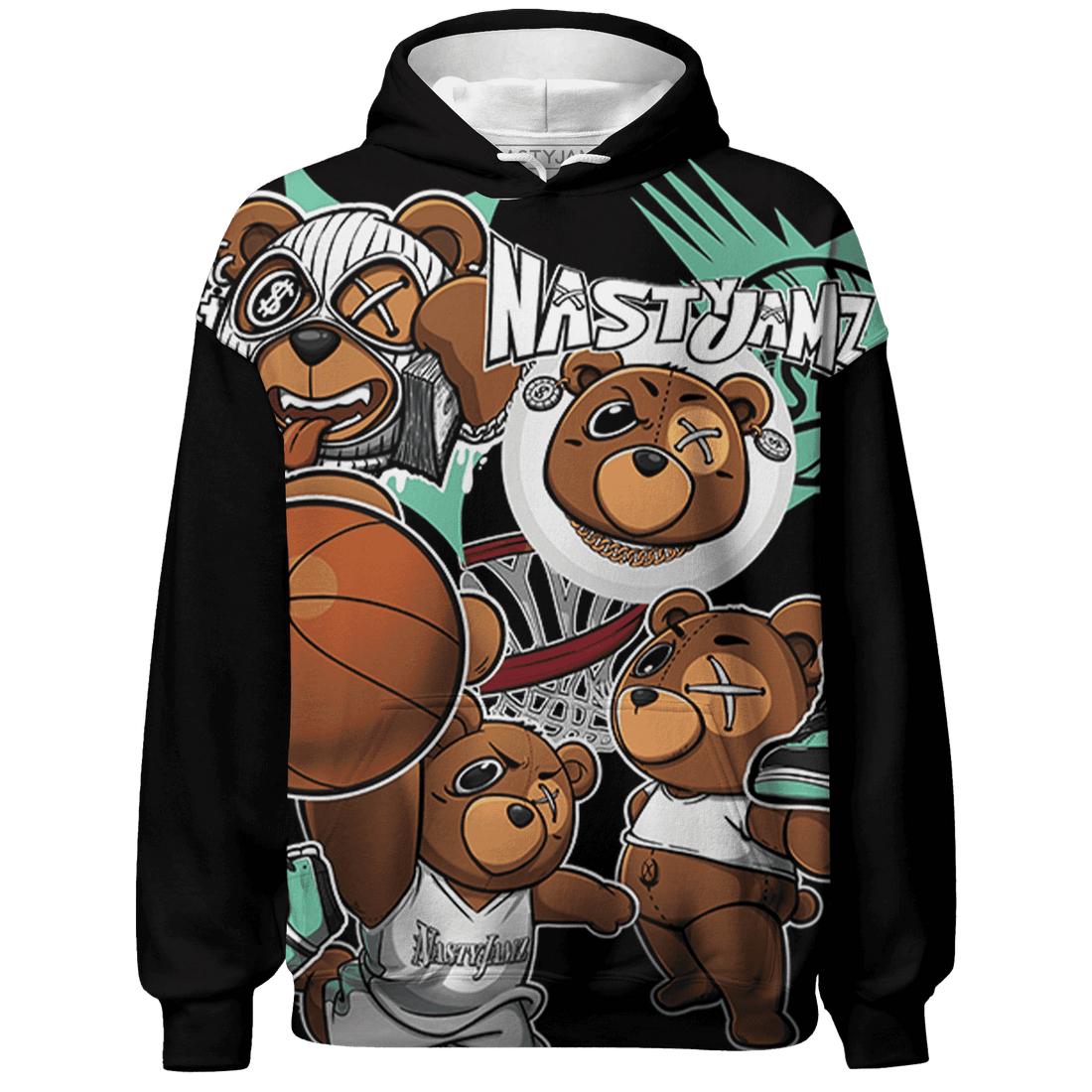 High OG Green Glow 1s Hoodie Match BER Wallpapers 3D All-Over Print - NastyJamz