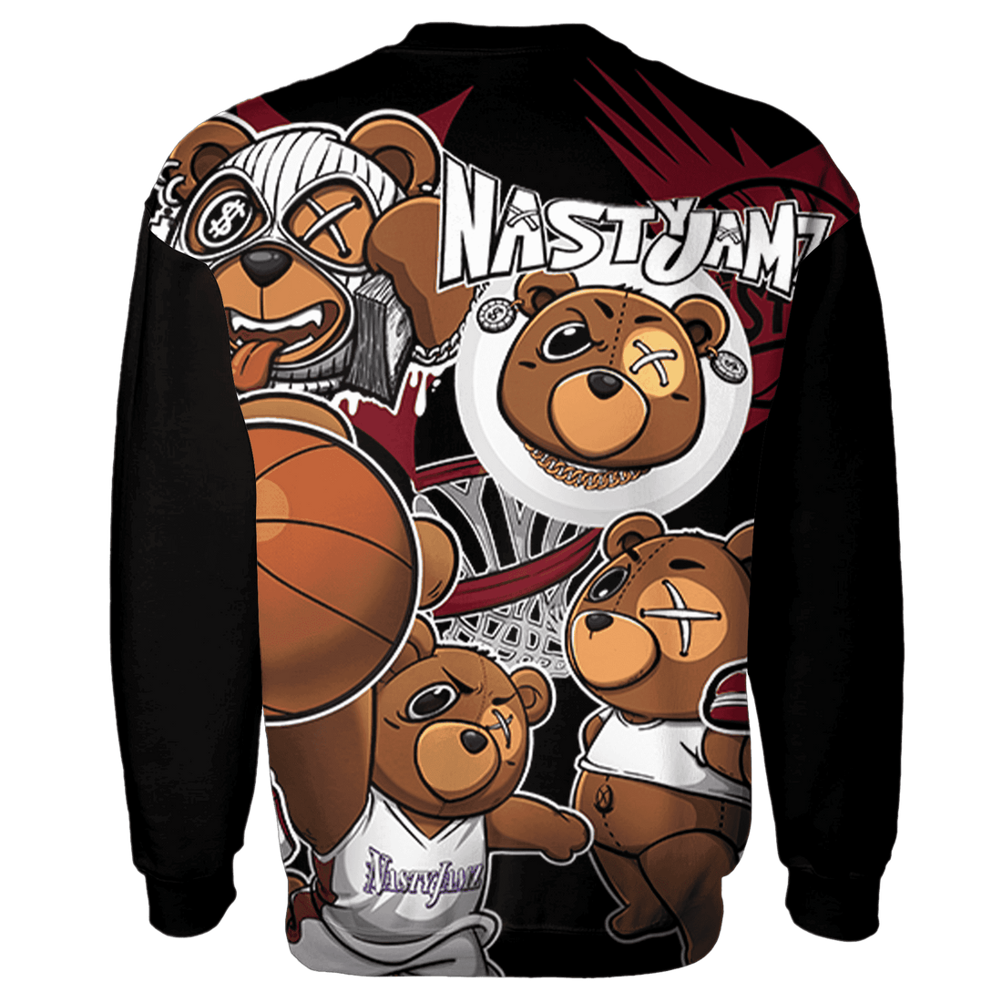 High White Team Red 1s Sweatshirt Match BER Wallpapers 3D All-Over Print - NastyJamz