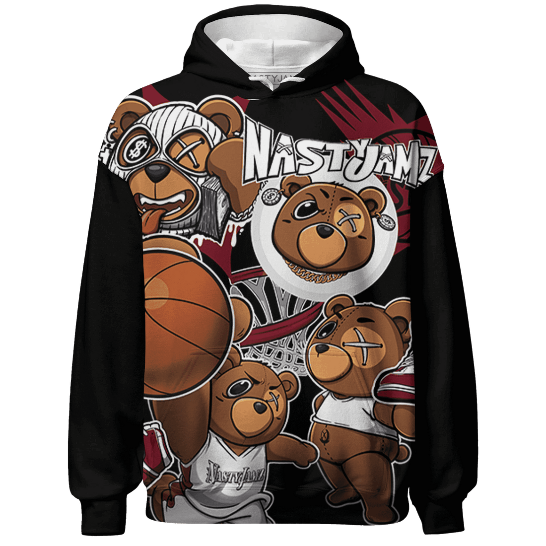 High White Team Red 1s Hoodie Match BER Wallpapers 3D All-Over Print - NastyJamz