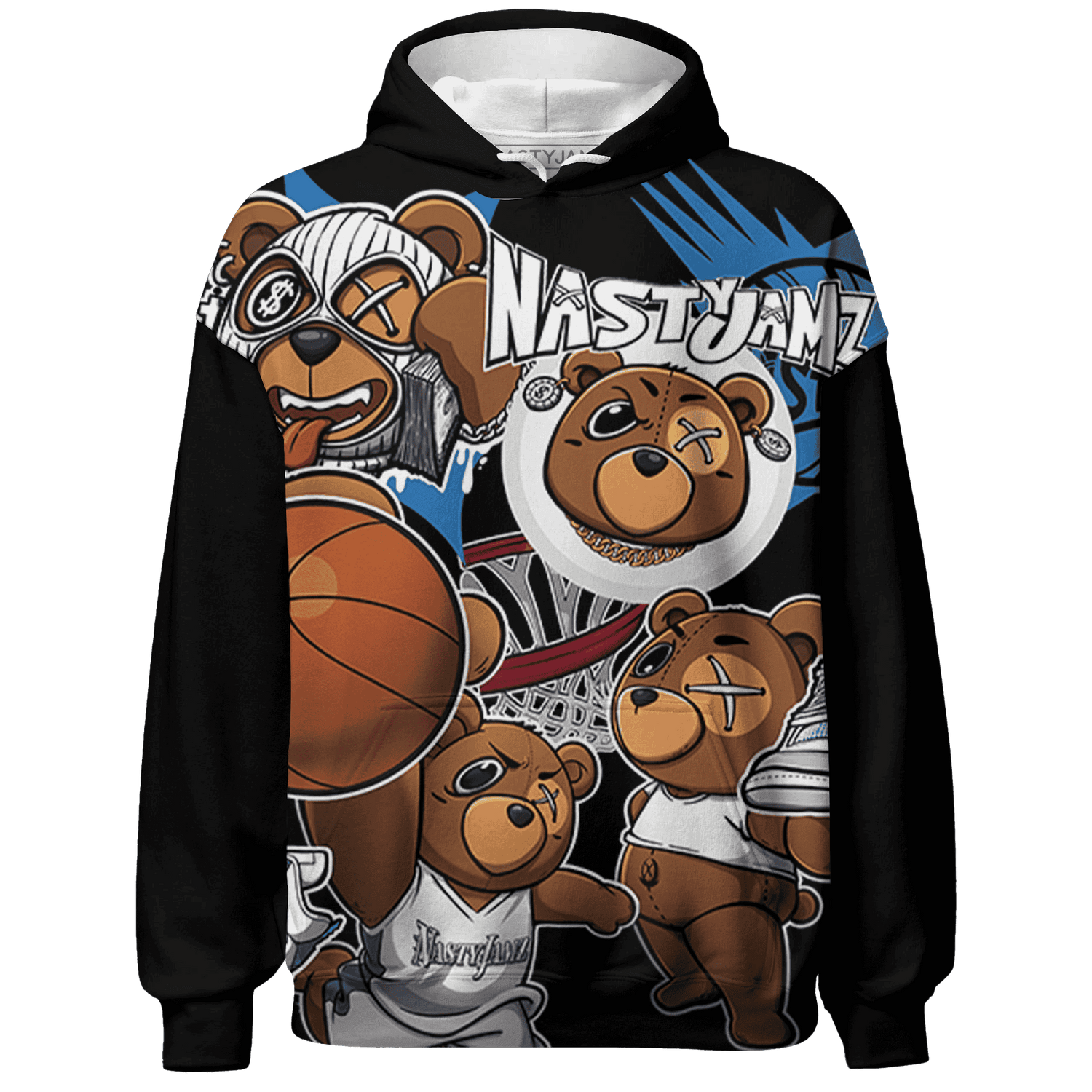 Industrial Blue 4s Hoodie Match BER Wallpapers 3D All-Over Print - NastyJamz