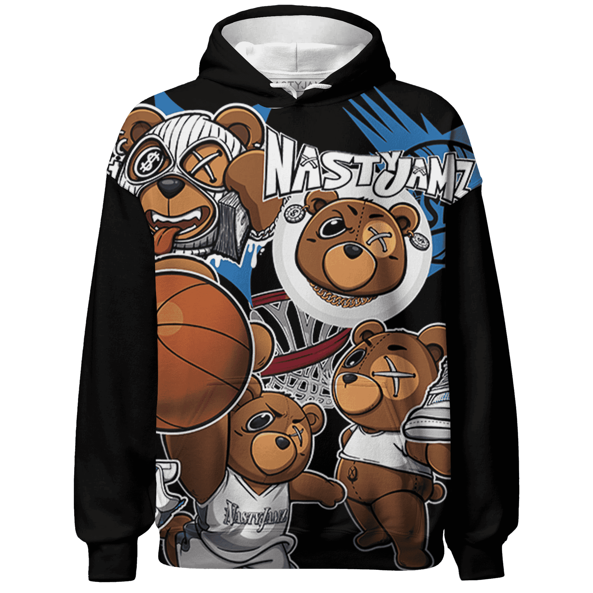 Industrial Blue 4s Hoodie Match BER Wallpapers 3D All-Over Print - NastyJamz