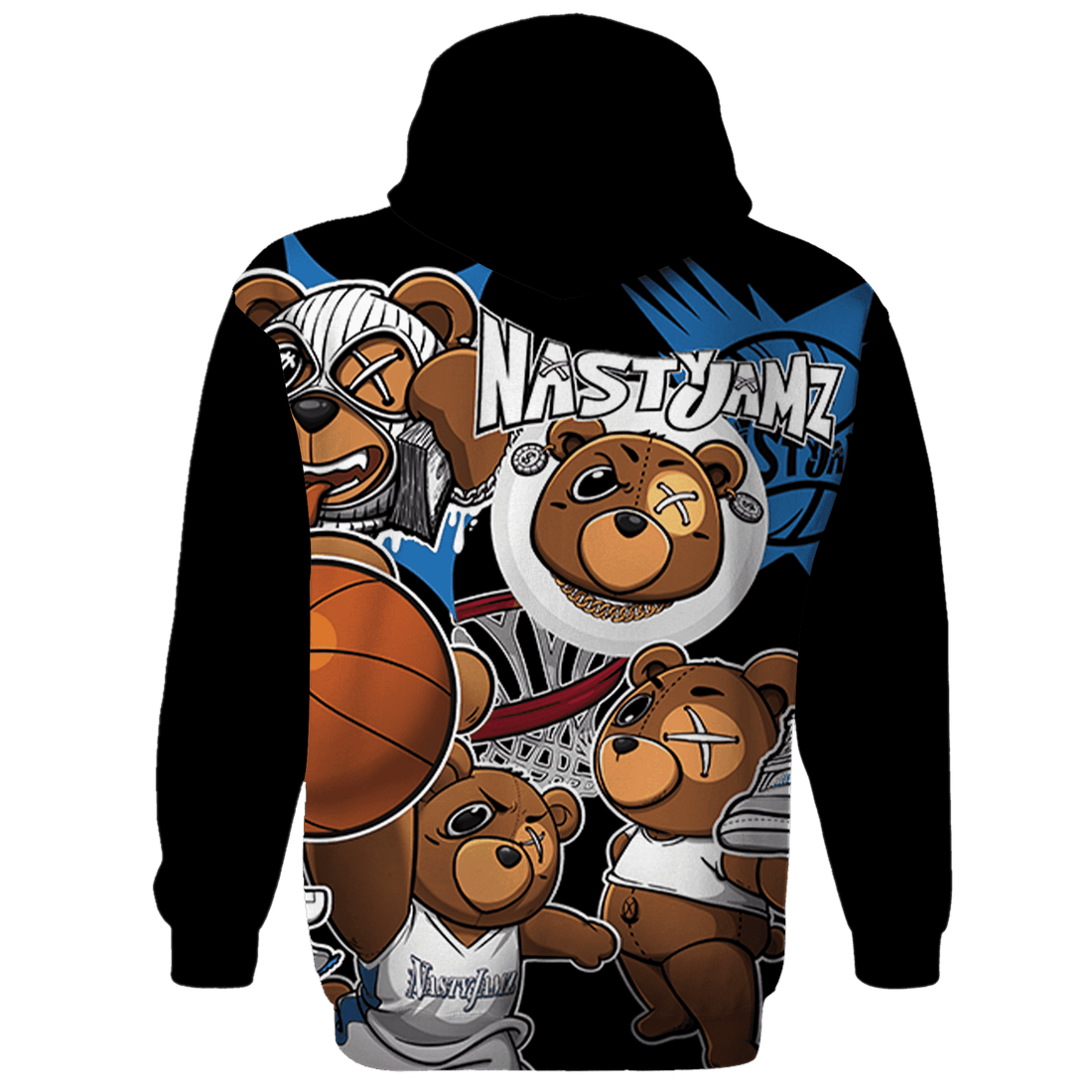 Industrial Blue 4s Hoodie Match BER Wallpapers 3D All-Over Print - NastyJamz