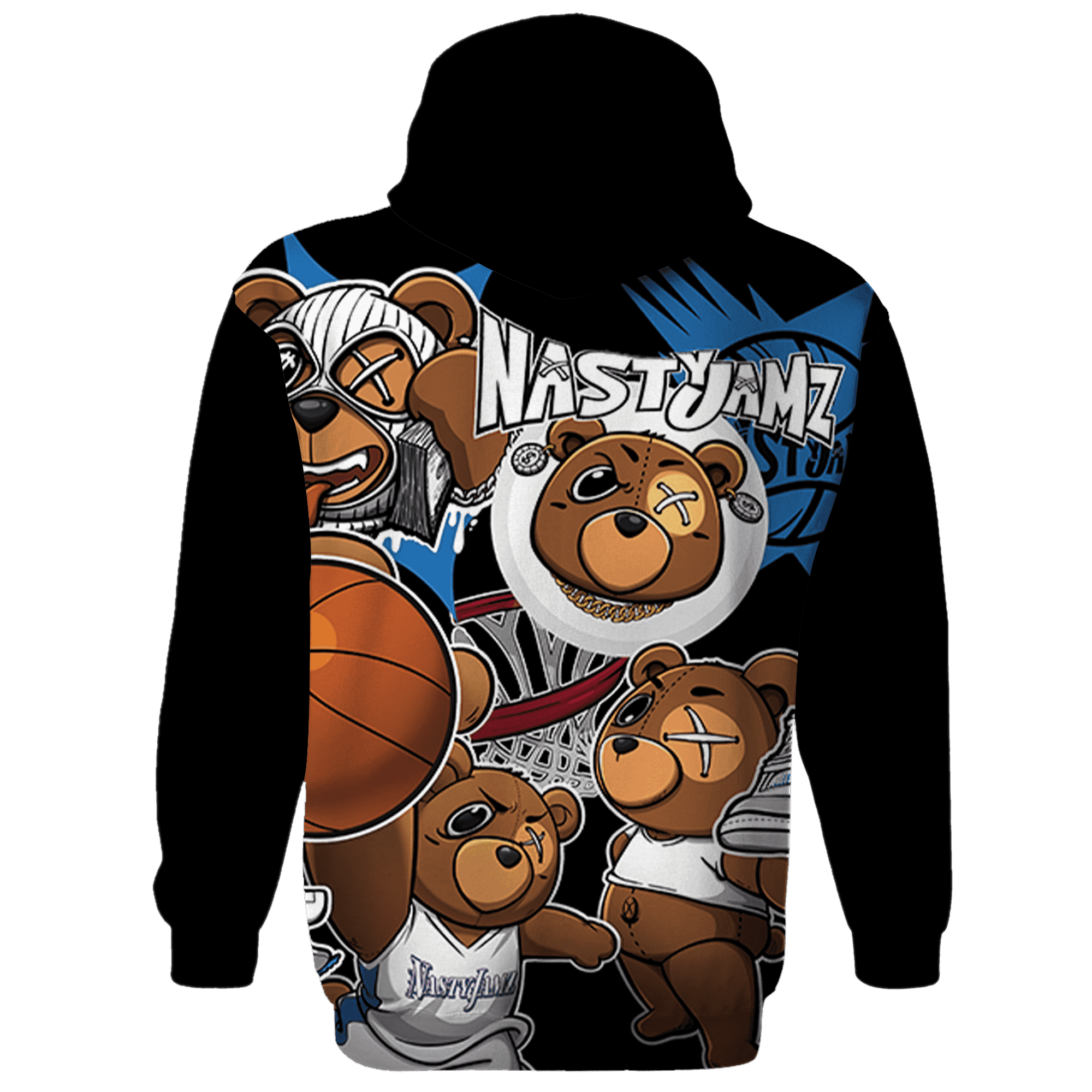Industrial Blue 4s Hoodie Match BER Wallpapers 3D All-Over Print - NastyJamz