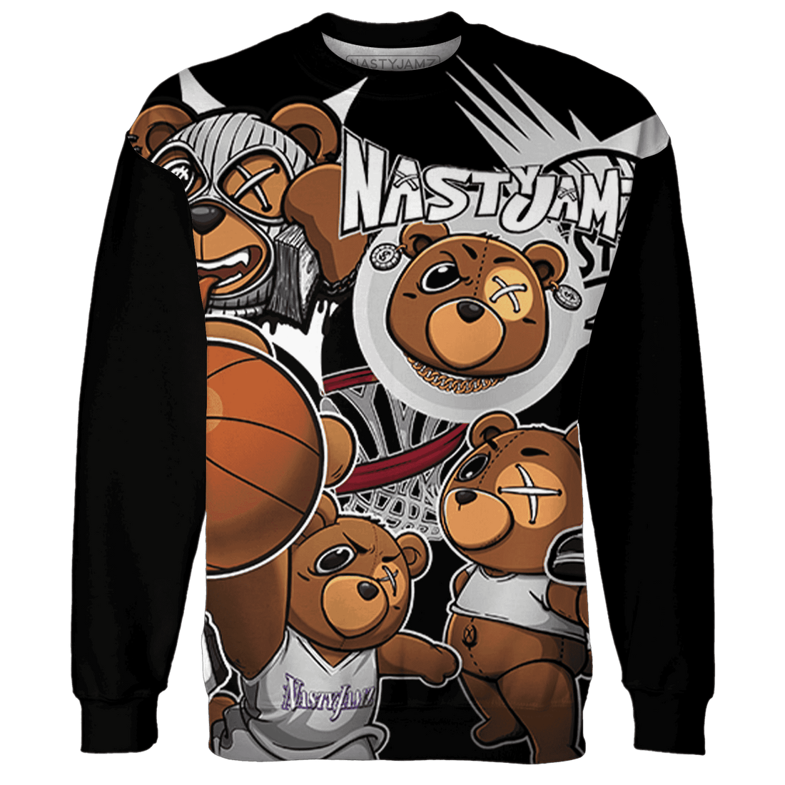 Retro High OG Black White 1s Sweatshirt Match BER Wallpapers 3D All-Over Print - NastyJamz