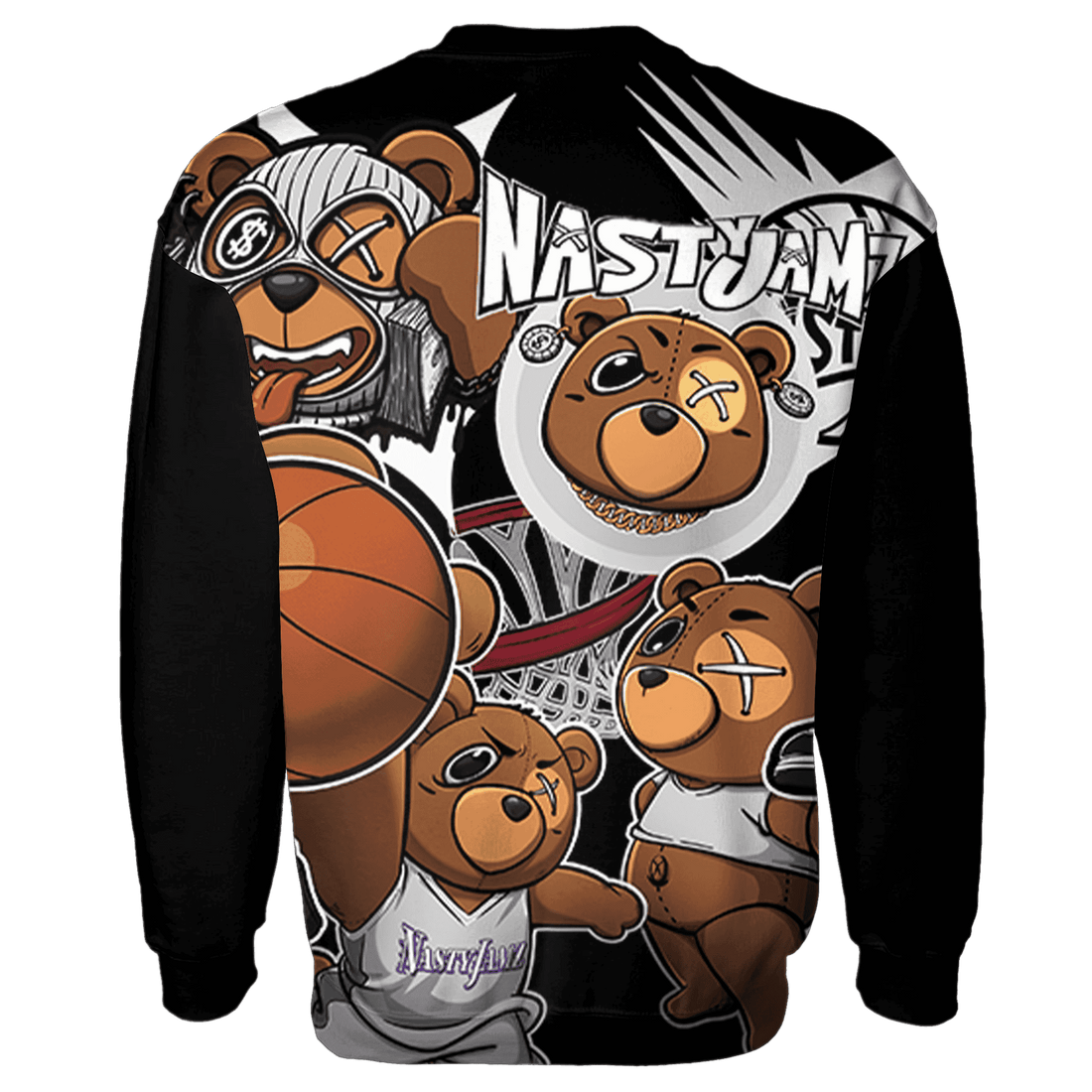 Retro High OG Black White 1s Sweatshirt Match BER Wallpapers 3D All-Over Print - NastyJamz