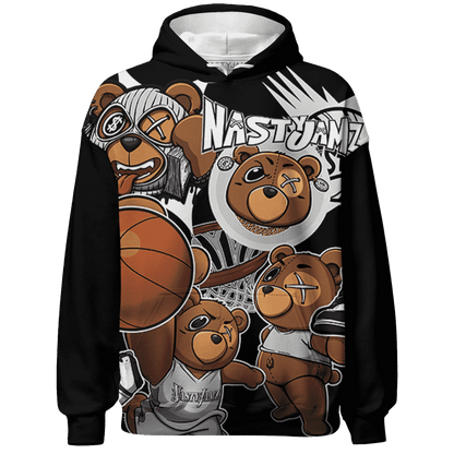 Retro High OG Black White 1s Hoodie Match BER Wallpapers 3D All-Over Print - NastyJamz