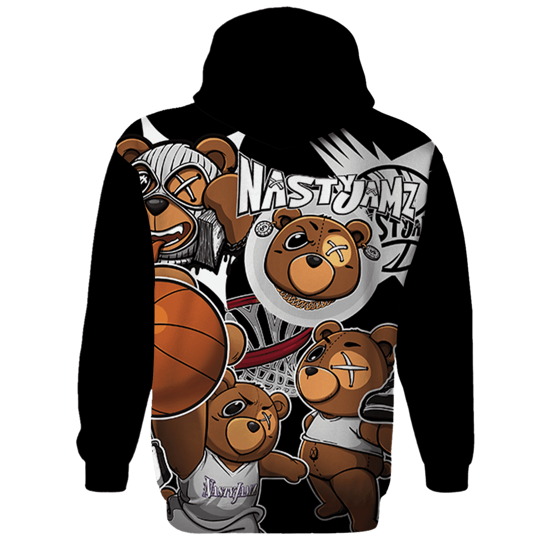 Retro High OG Black White 1s Hoodie Match BER Wallpapers 3D All-Over Print - NastyJamz
