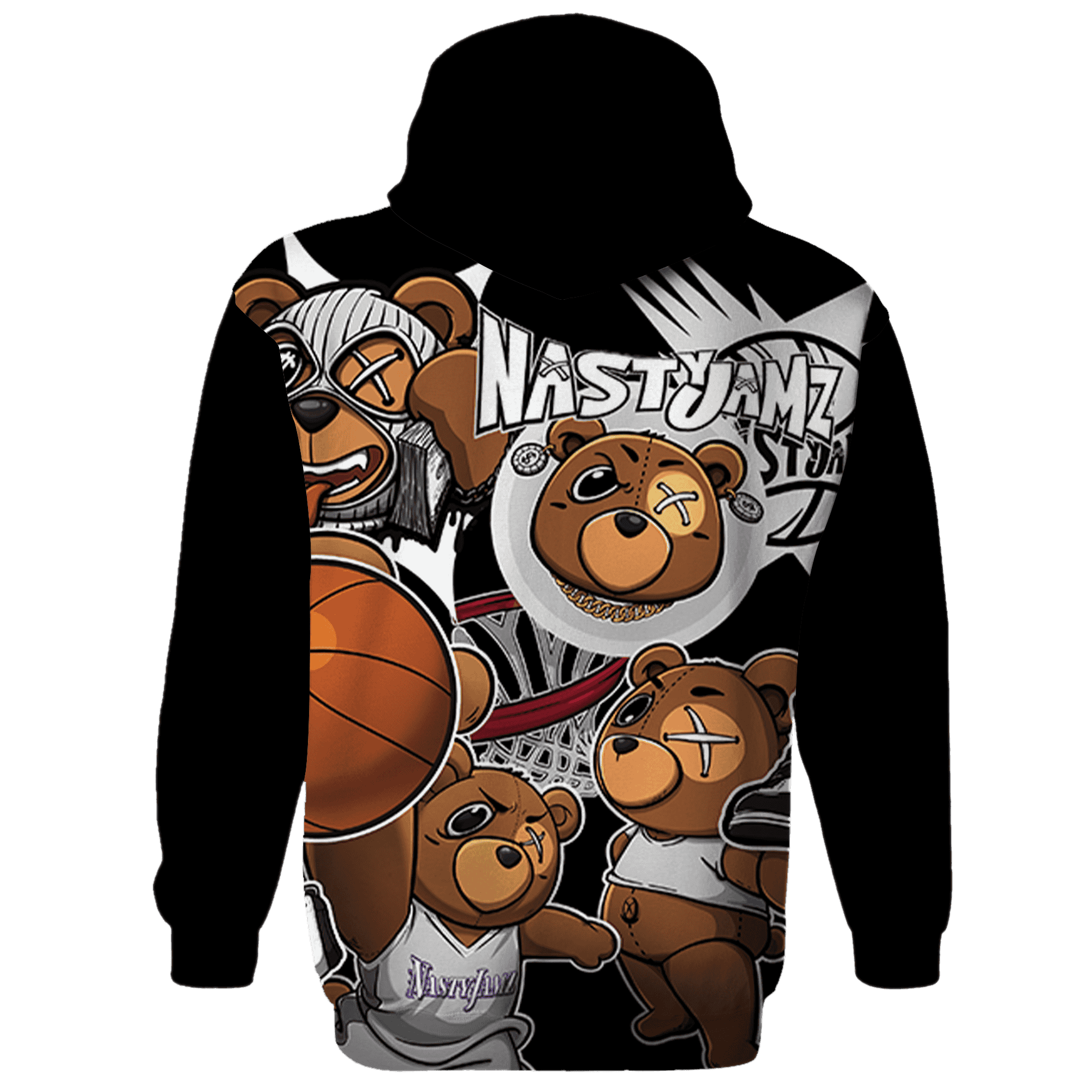 Retro High OG Black White 1s Hoodie Match BER Wallpapers 3D All-Over Print - NastyJamz