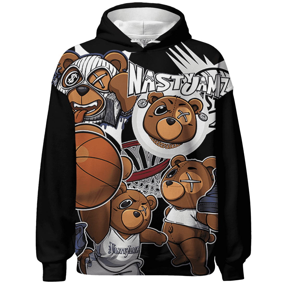 Midnight Navy 5s Hoodie Match BER Wallpapers 3D All-Over Print - NastyJamz
