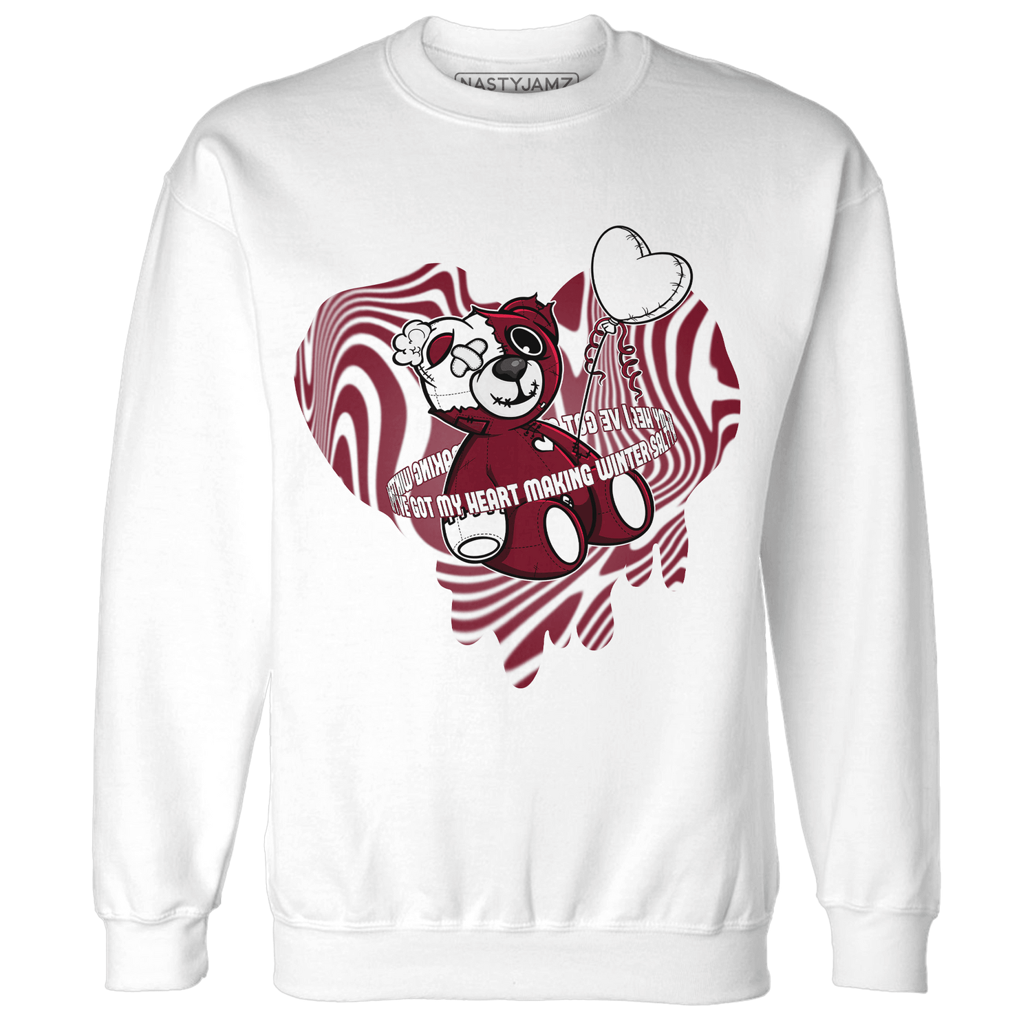 High White Team Red 1s Sweatshirt Match BER Winter - NastyJamz