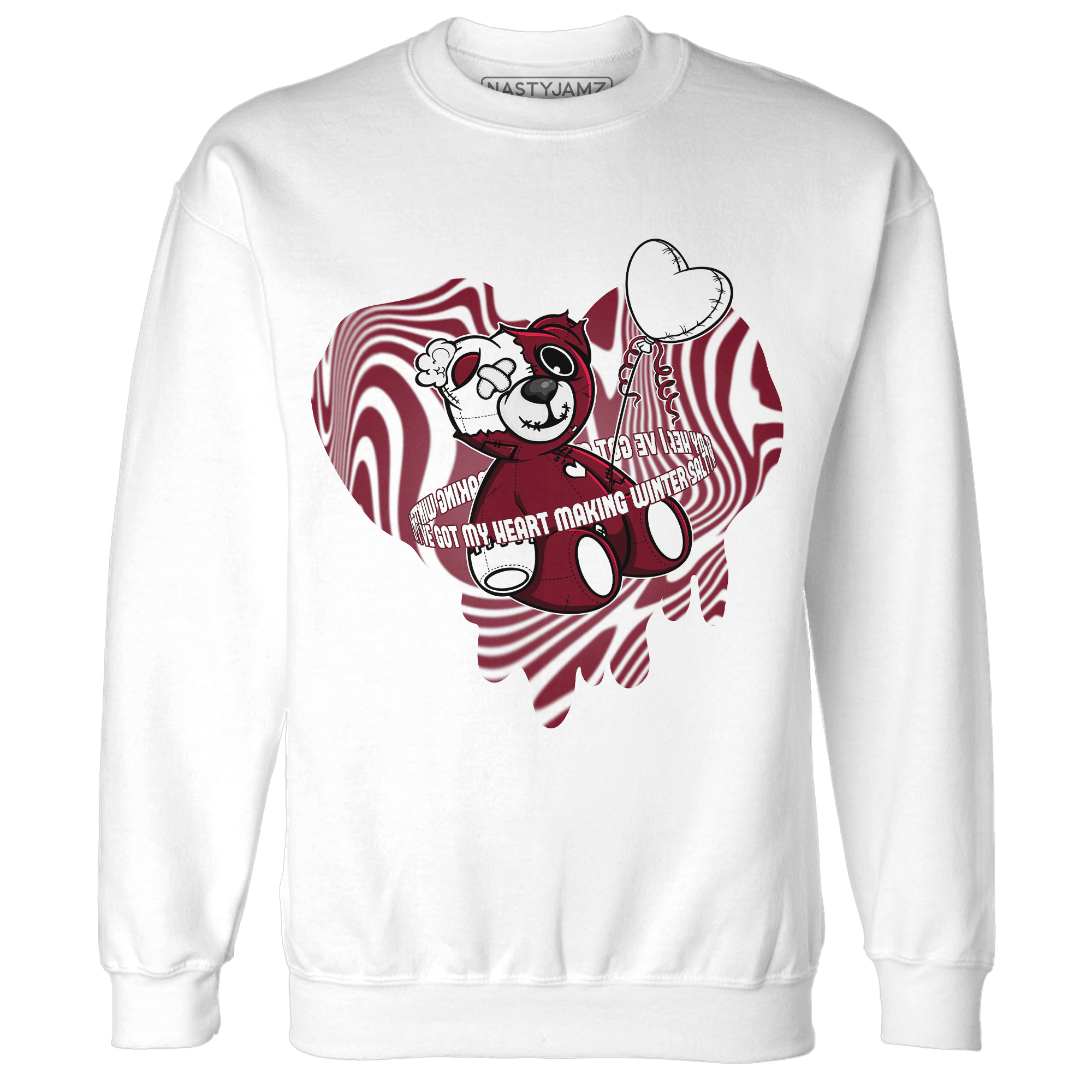 High White Team Red 1s Sweatshirt Match BER Winter - NastyJamz