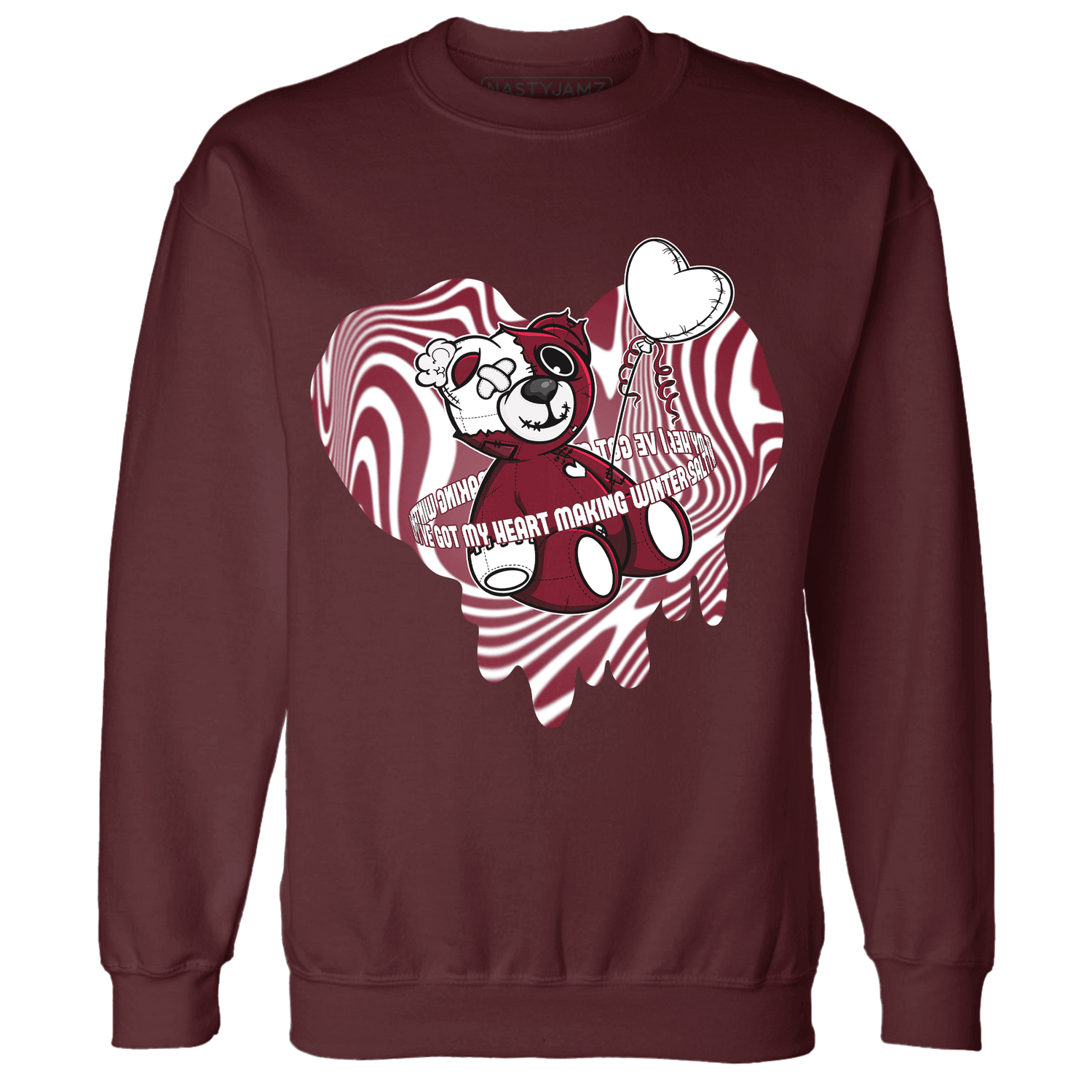 High White Team Red 1s Sweatshirt Match BER Winter - NastyJamz