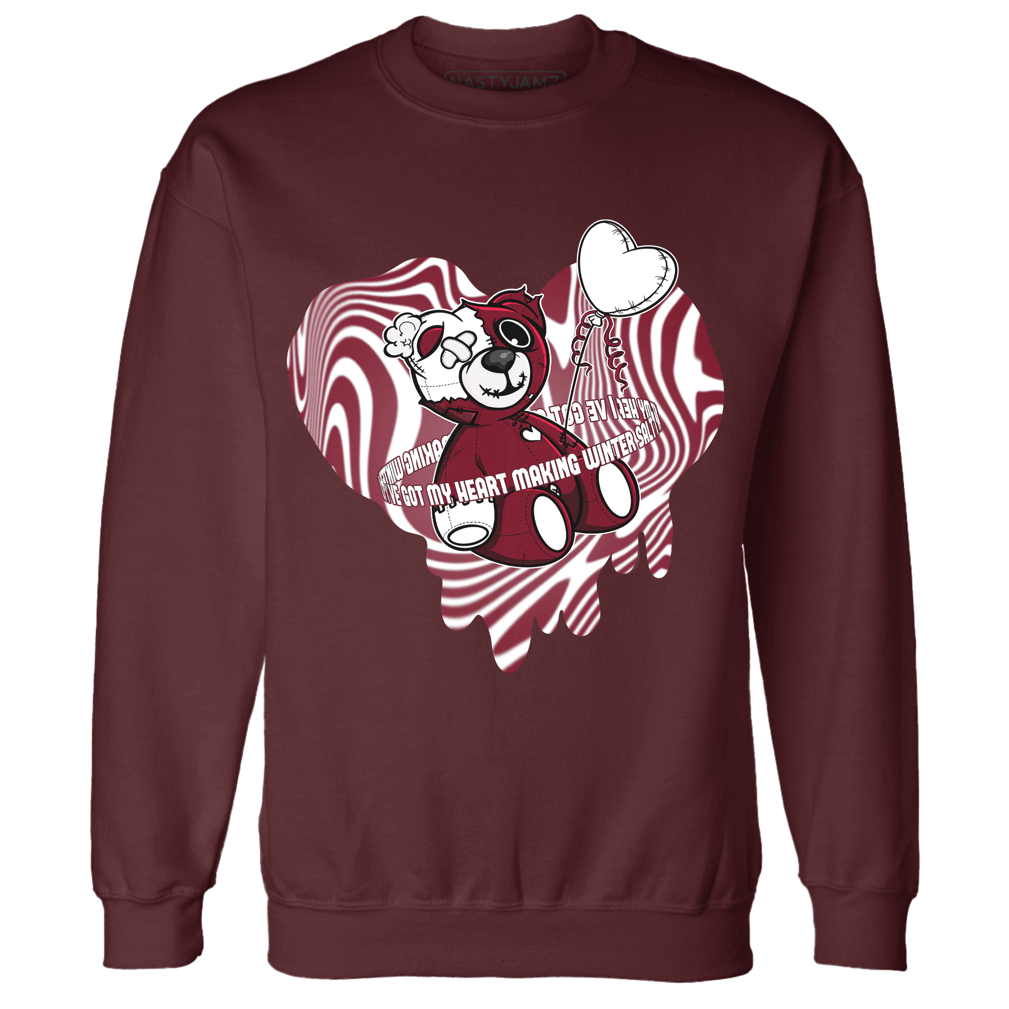 High White Team Red 1s Sweatshirt Match BER Winter - NastyJamz