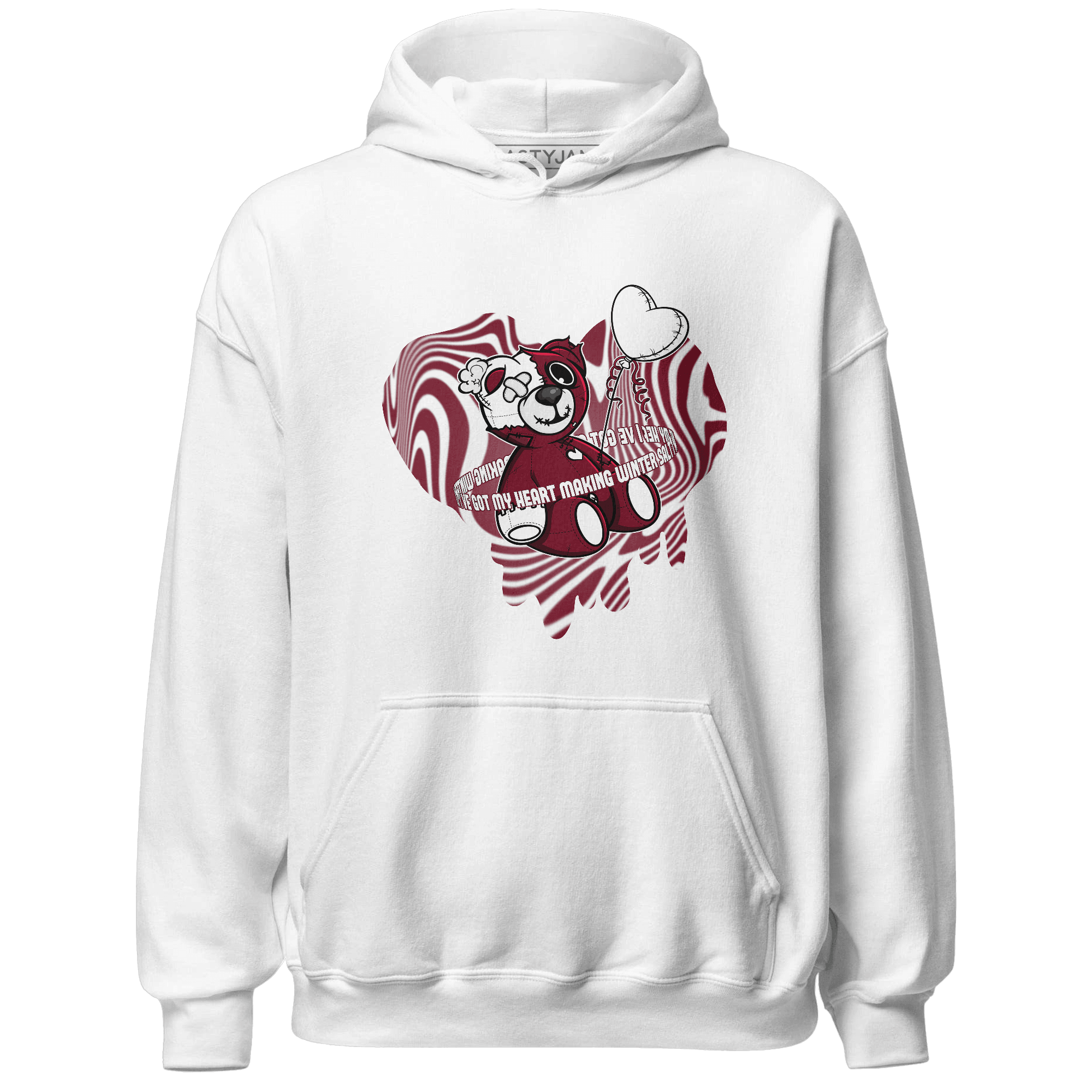 High White Team Red 1s Hoodie Match BER Winter - NastyJamz