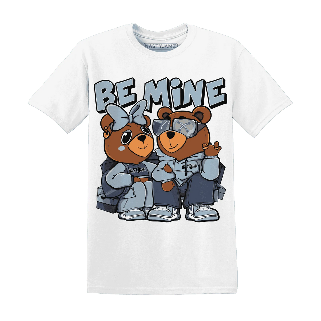 Mid-Diffused-Blue-Grey-1s-T-Shirt-Match-Be-Mine-BER