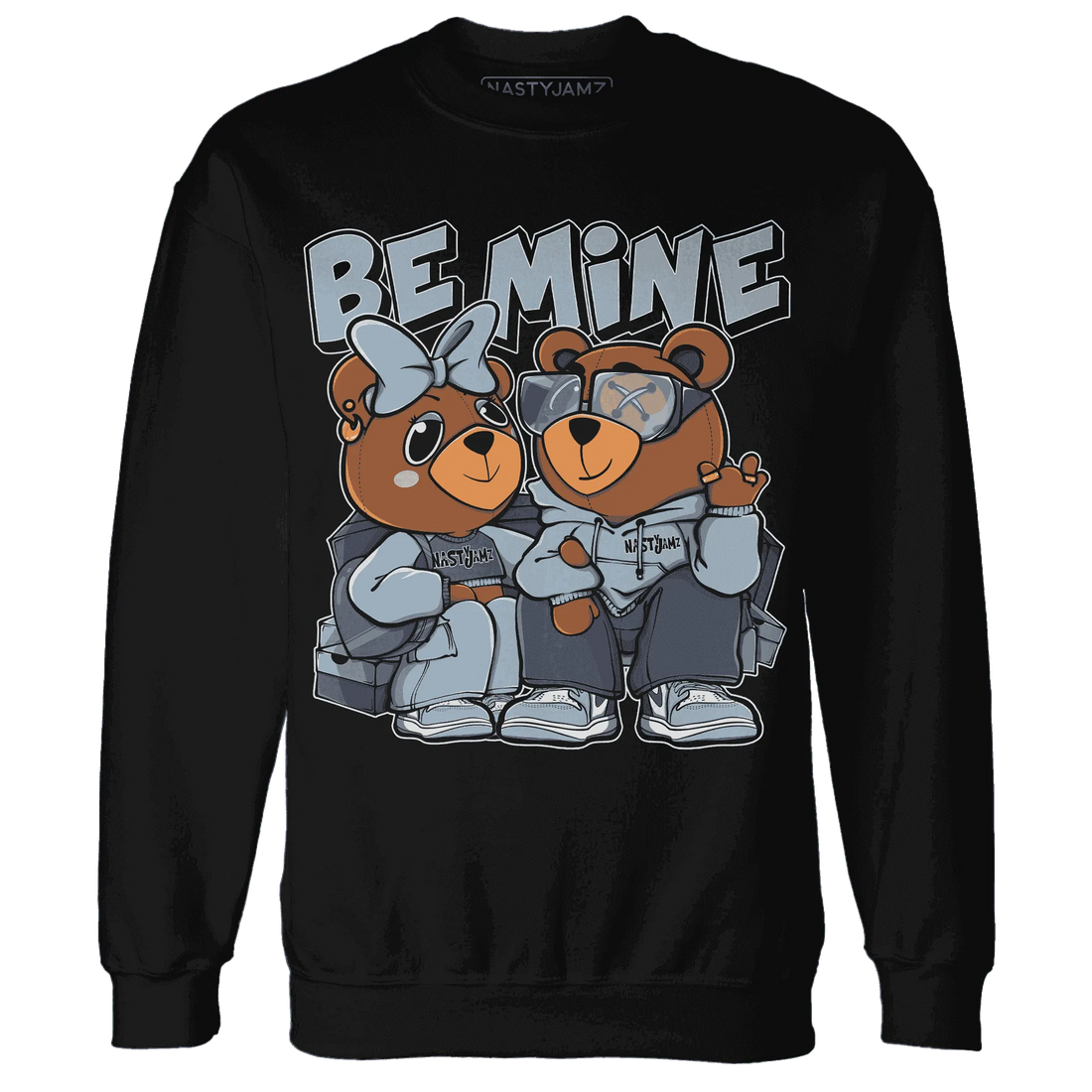 Mid-Diffused-Blue-Grey-1s-Sweatshirt-Match-Be-Mine-BER