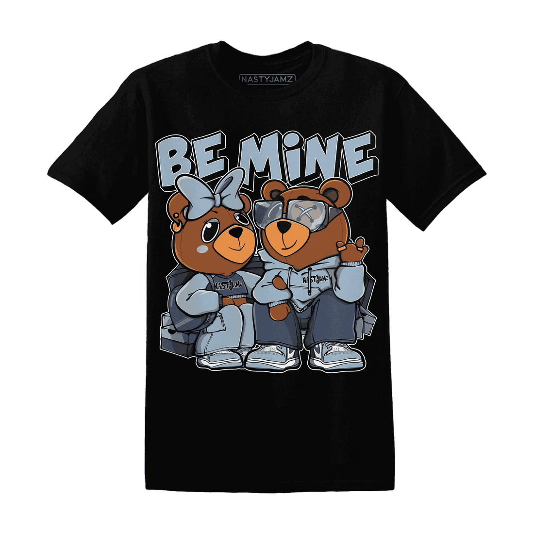 Mid-Diffused-Blue-Grey-1s-T-Shirt-Match-Be-Mine-BER