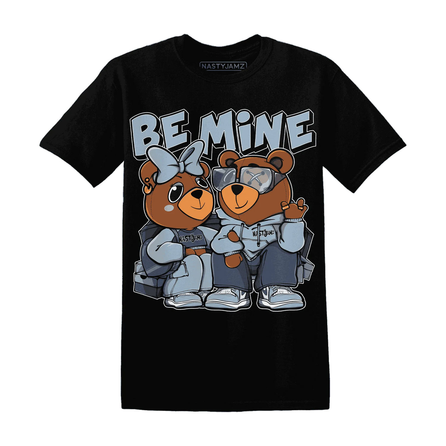 Mid-Diffused-Blue-Grey-1s-T-Shirt-Match-Be-Mine-BER