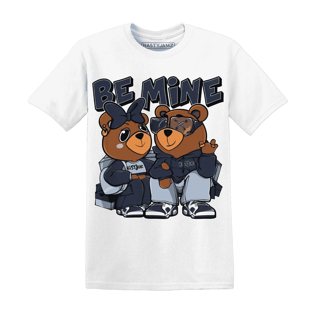 White-Navy-6s-T-Shirt-Match-Be-Mine-BER