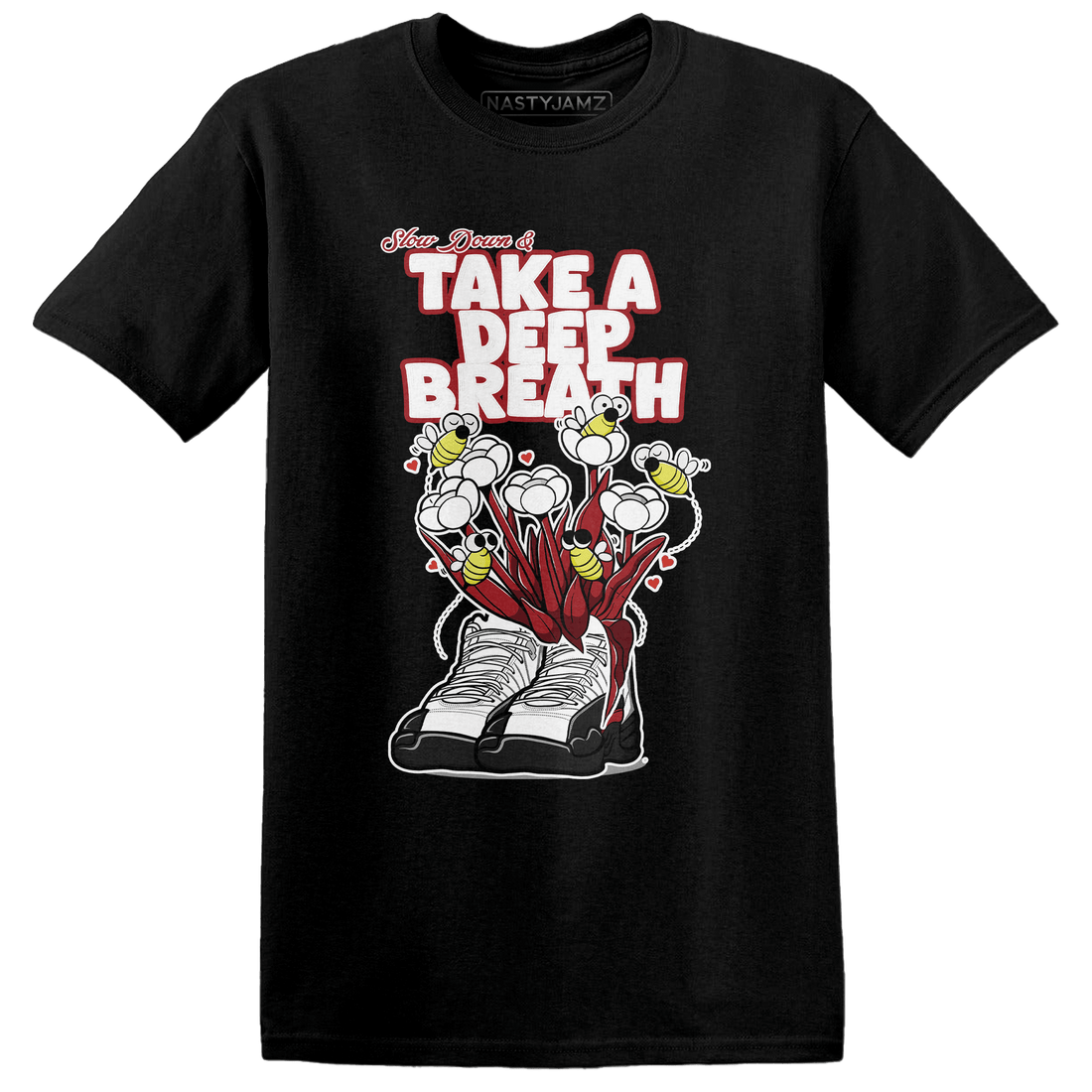 Retro Red Taxi 12s T Shirt Match Bee Sneaker - NastyJamz
