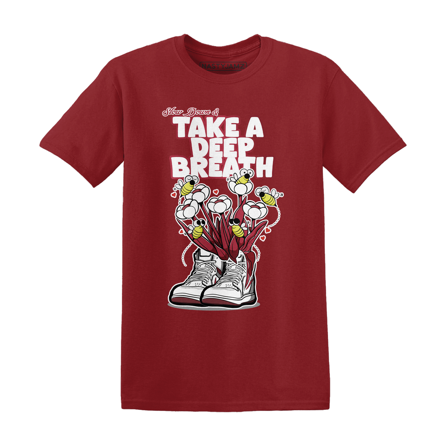 High 85 Metallic Burgundy 1s T Shirt Match Bee Sneaker - NastyJamz