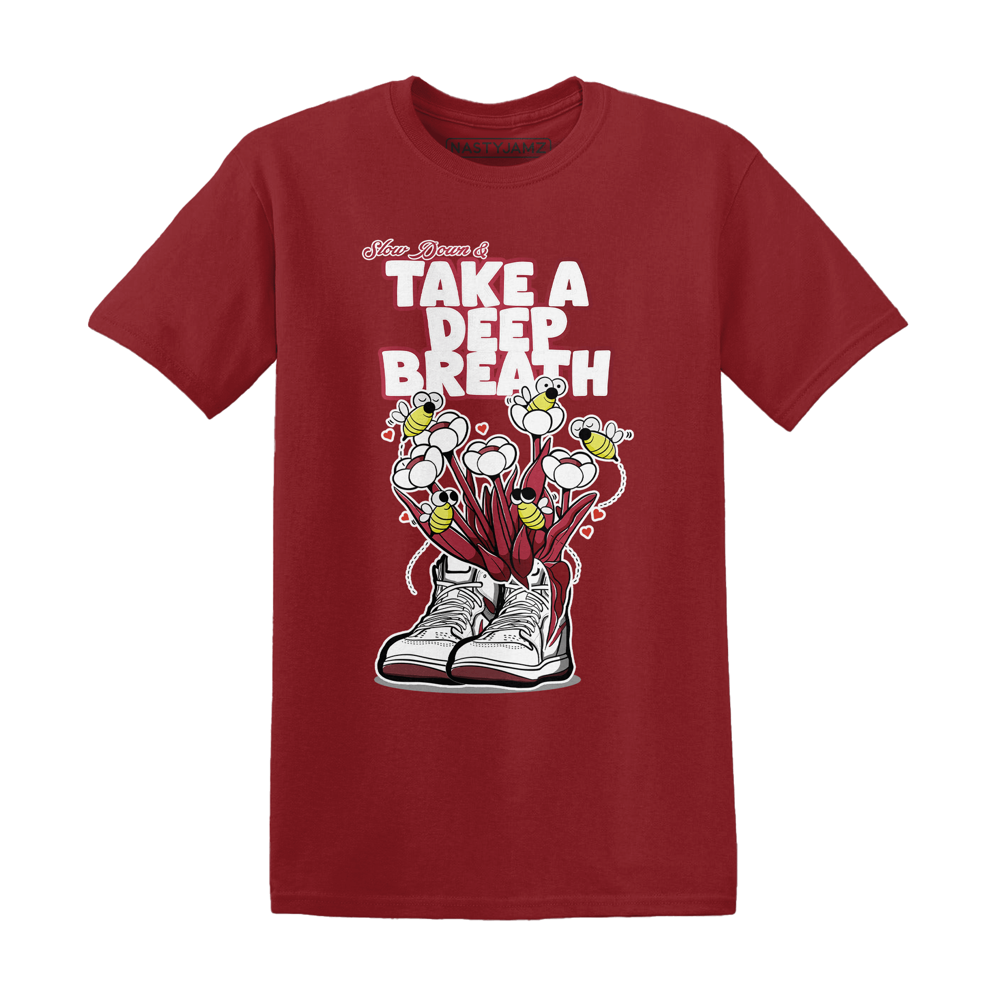 High 85 Metallic Burgundy 1s T Shirt Match Bee Sneaker - NastyJamz