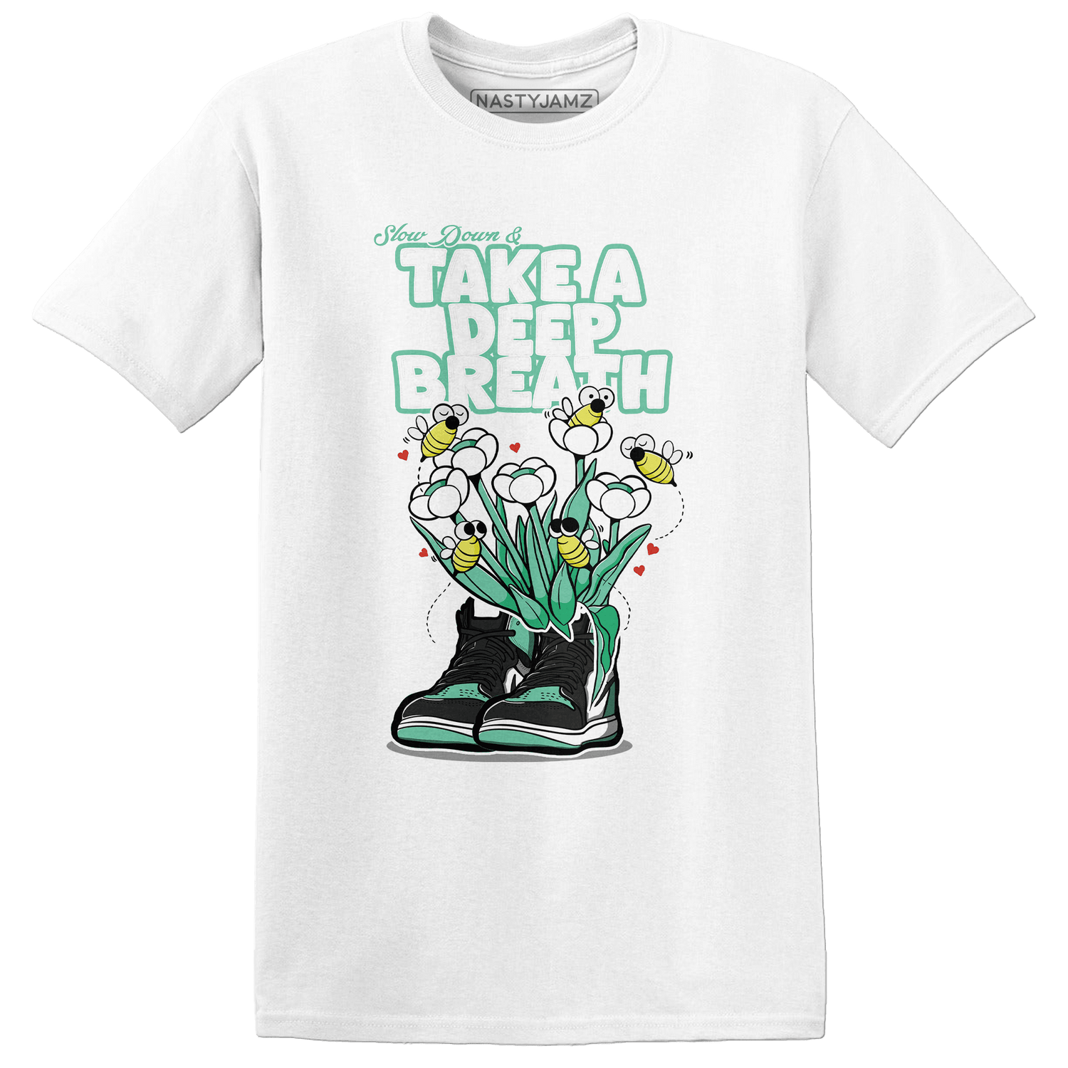 High OG Green Glow 1s T Shirt Match Bee Sneaker - NastyJamz