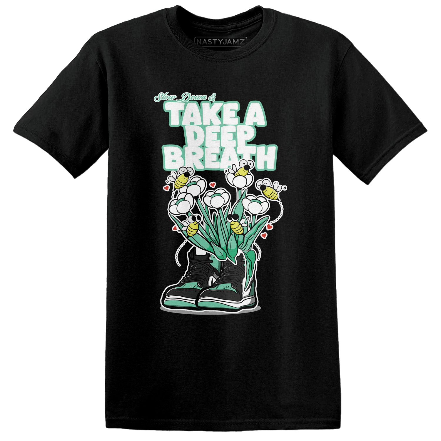 High OG Green Glow 1s T Shirt Match Bee Sneaker - NastyJamz