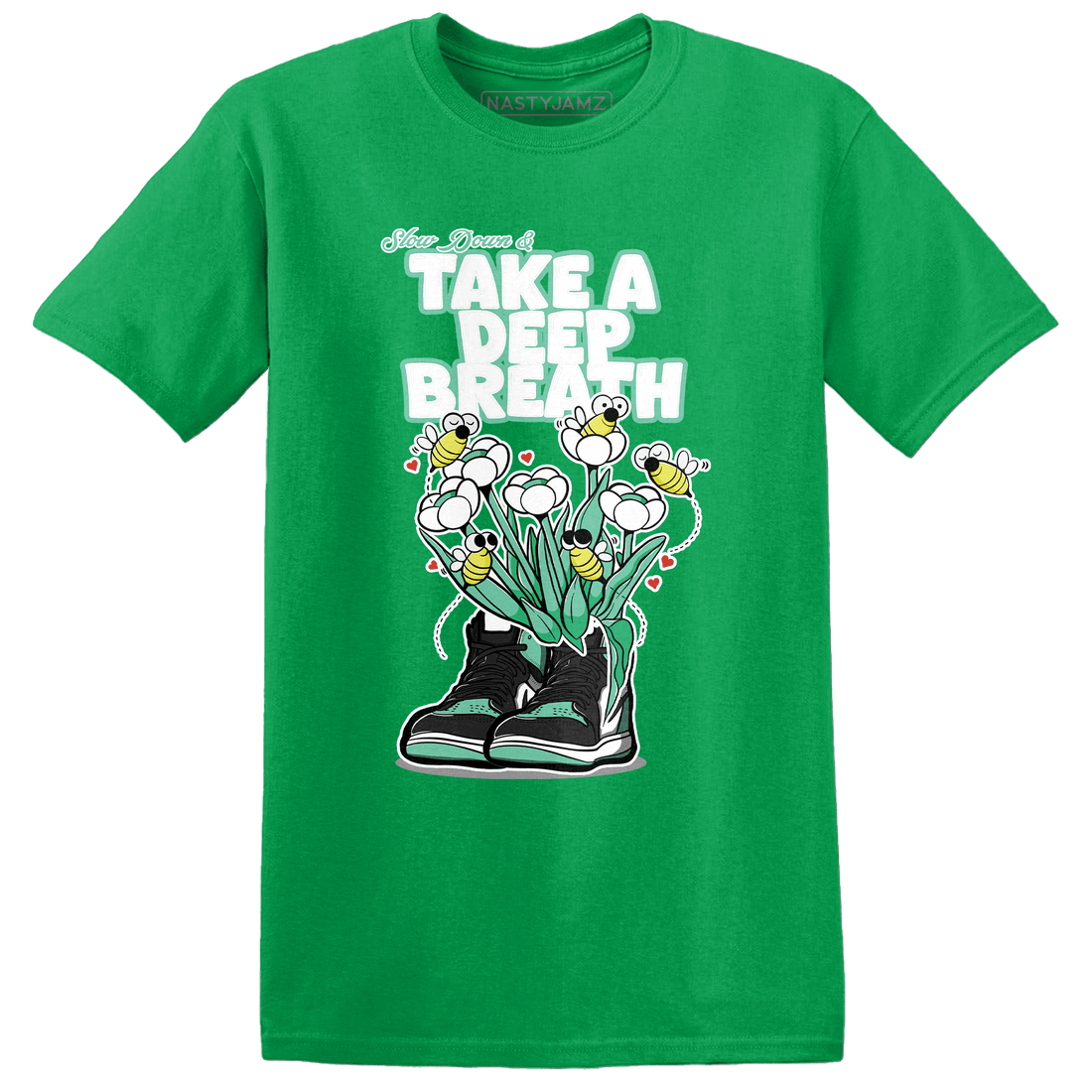 High OG Green Glow 1s T Shirt Match Bee Sneaker - NastyJamz
