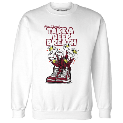 High White Team Red 1s Sweatshirt Match Bee Sneaker - NastyJamz