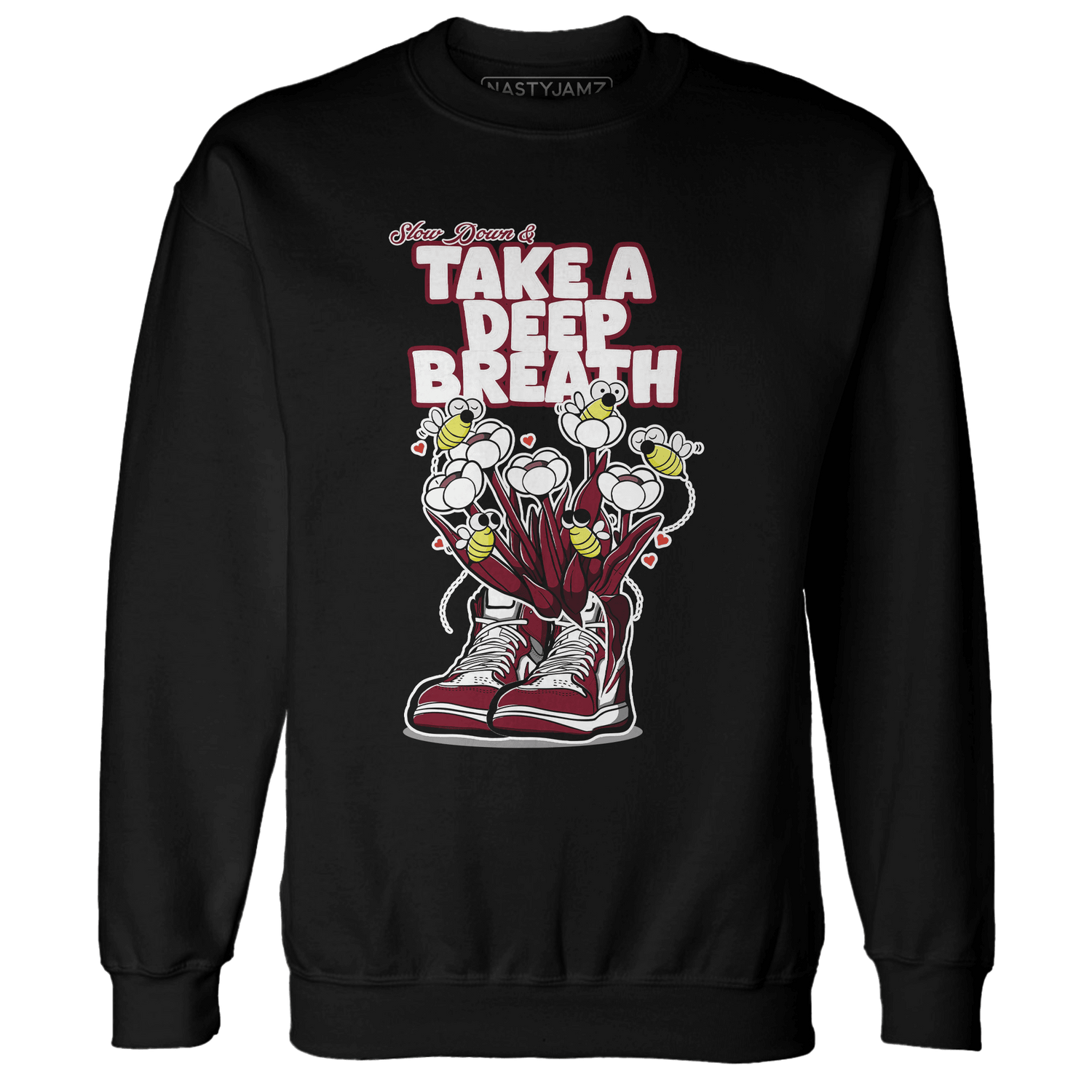 High White Team Red 1s Sweatshirt Match Bee Sneaker - NastyJamz